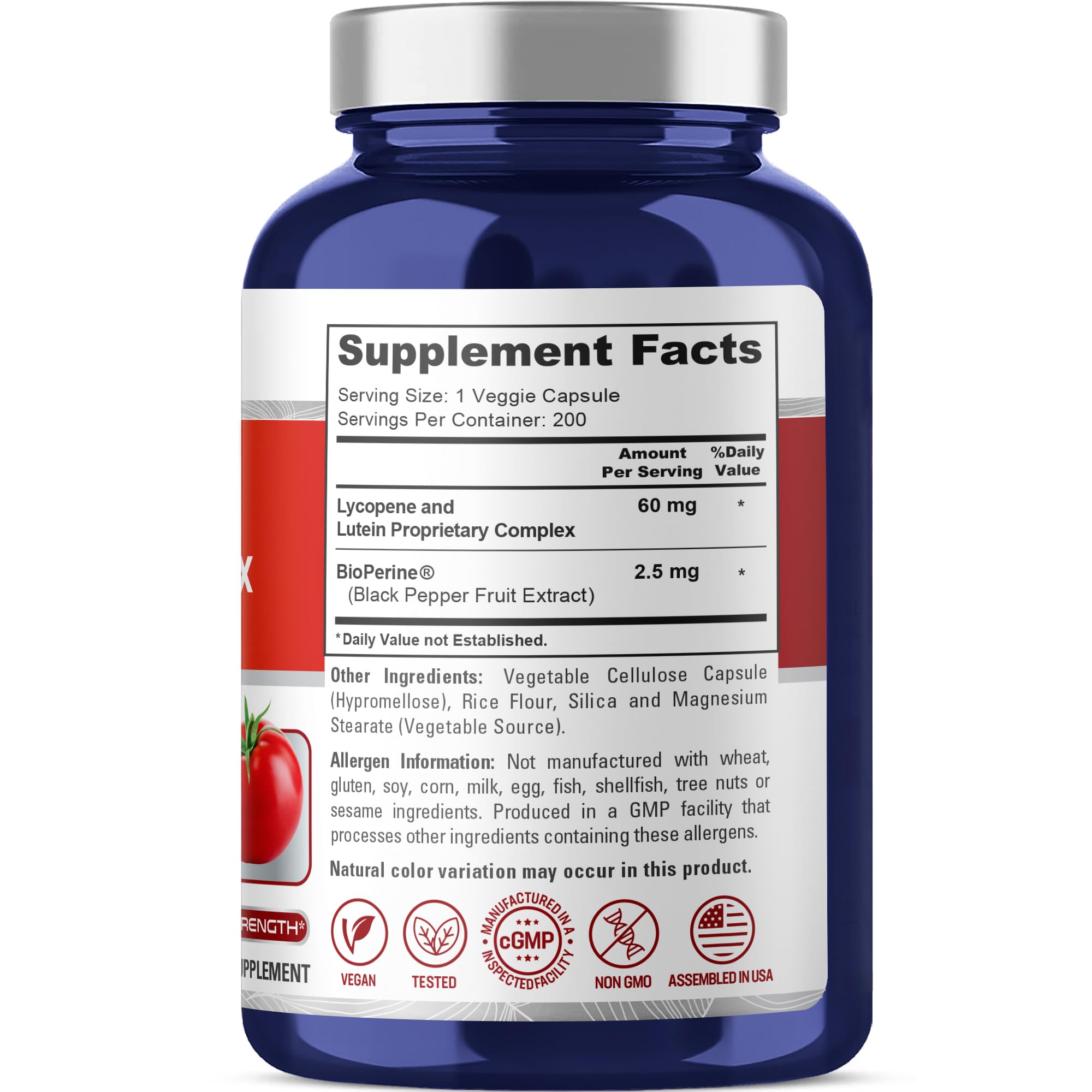 NusaPure Lycopene & Lutein Complex 60mg per Caps, 200 Veggie Capsules (Non-GMO, Vegan) NusaPure uk supplements