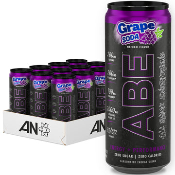 ABE Energy + Performance Sugar Free Energy Drink - All Black Everything Drink ABE all black everything uk supplements