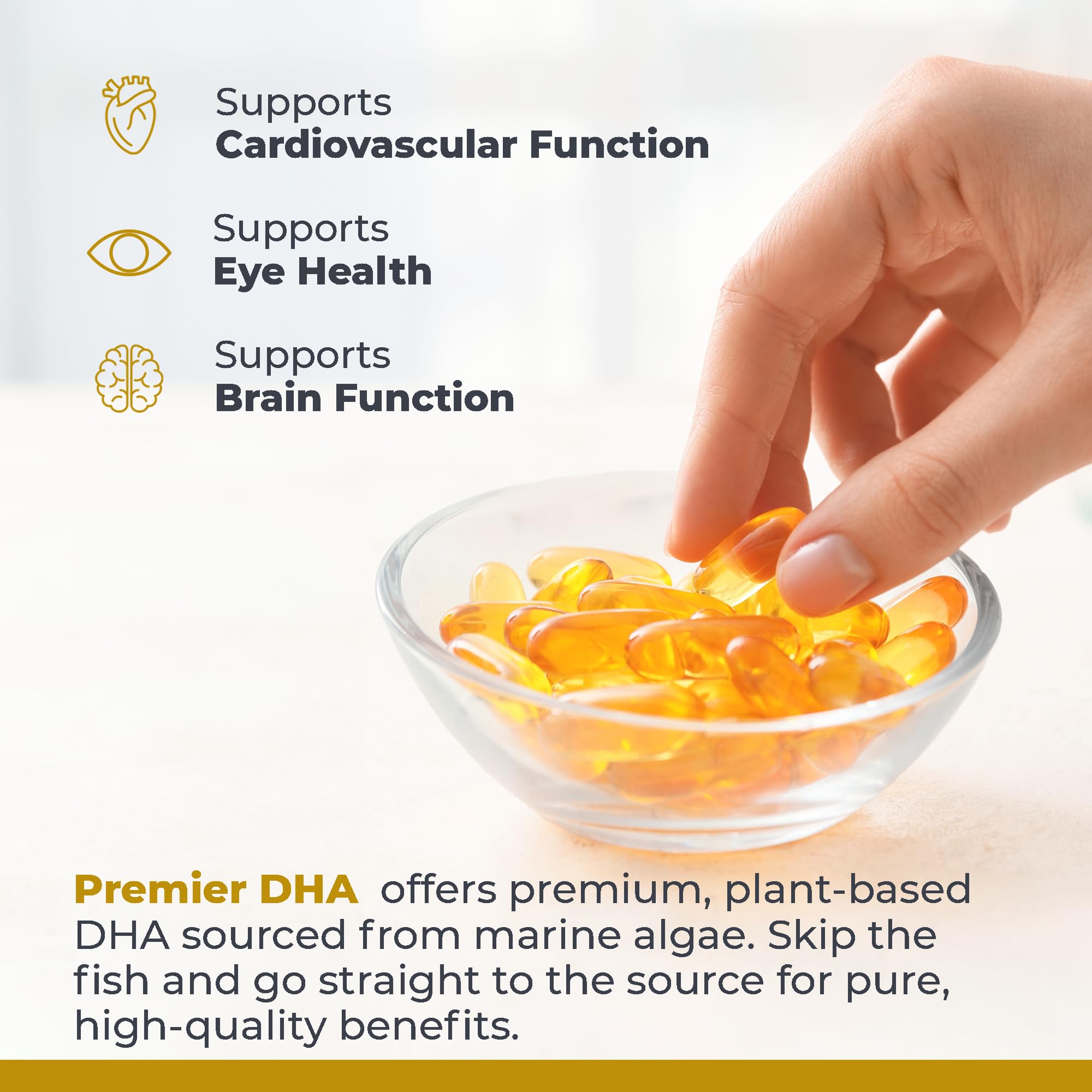 Premier Research Labs Premier DHA - Vegan DHA with Omega 3 Fatty Acids, Algae Based DHA for Women & Men, Natural DHA Supplement Suitable for Vegans- 60 Vegetarian Softgel Capsules Premier Research Labs uk supplements
