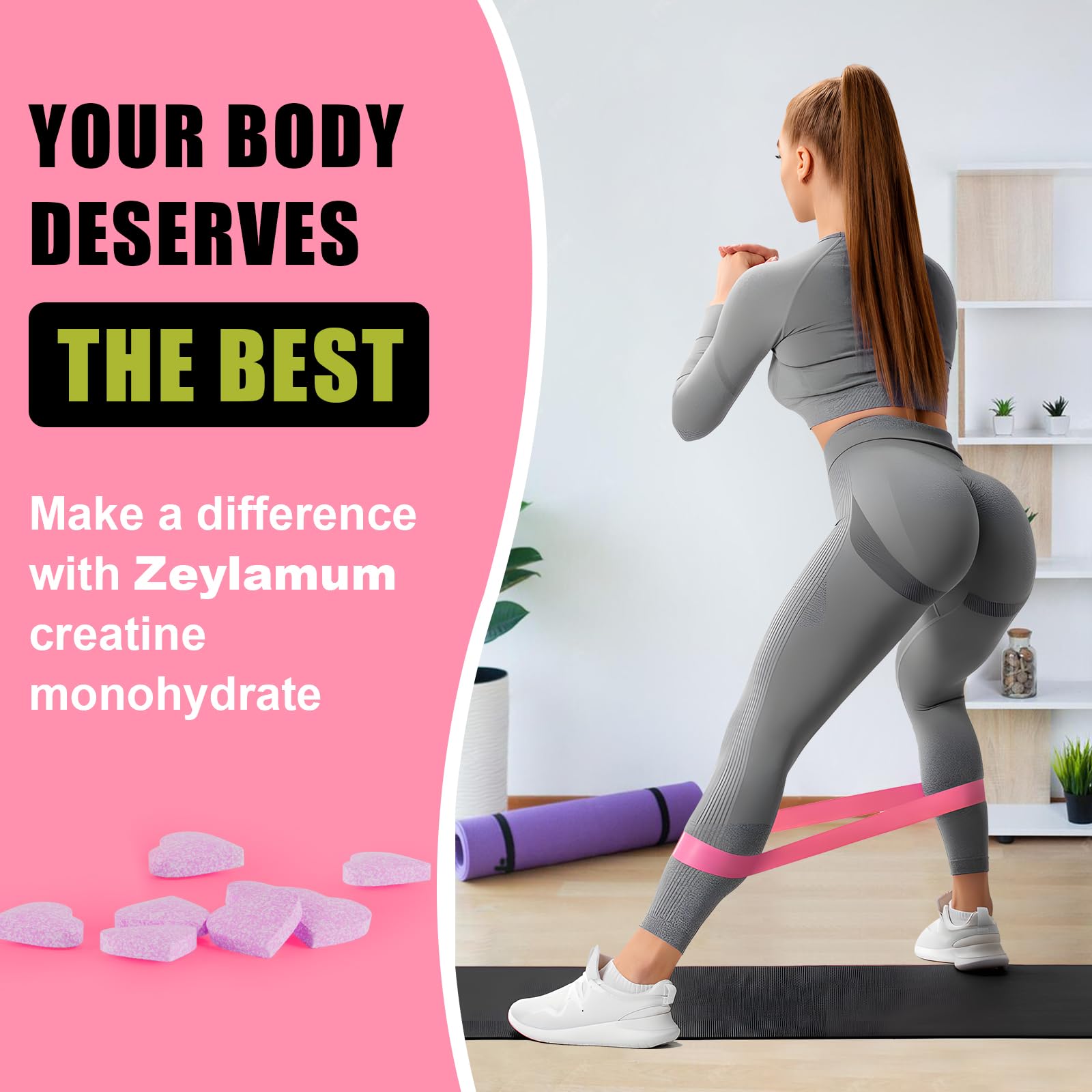 Creatine Monohydrate for Women, Creatine Supplement 3000mg, with Hydrolyzed Zeylamum uk supplements