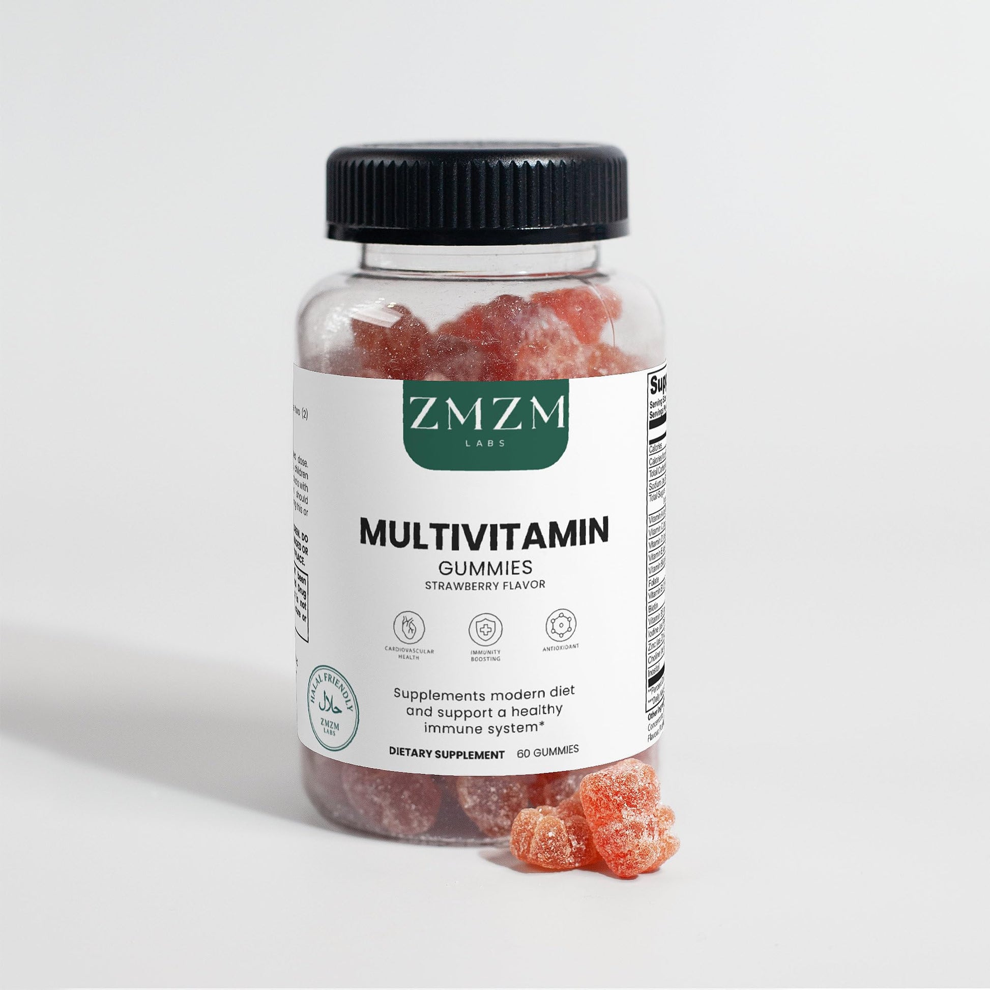 ZMZM LABS Multivitamin Gummies – Strawberry Flavor, 60 Gummies, Vegan, Gelatin-Free, Halal-Friendly Daily Vitamin Supplement ZMZM LABS uk supplements