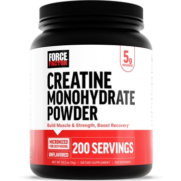 Force Factor Creatine Monohydrate Powder, 5g Micronized Dose to Support Muscle Growth, Strength, Recovery, Cognitive Health & Memory, Unflavored, 200 Servings Force Factor uk supplements