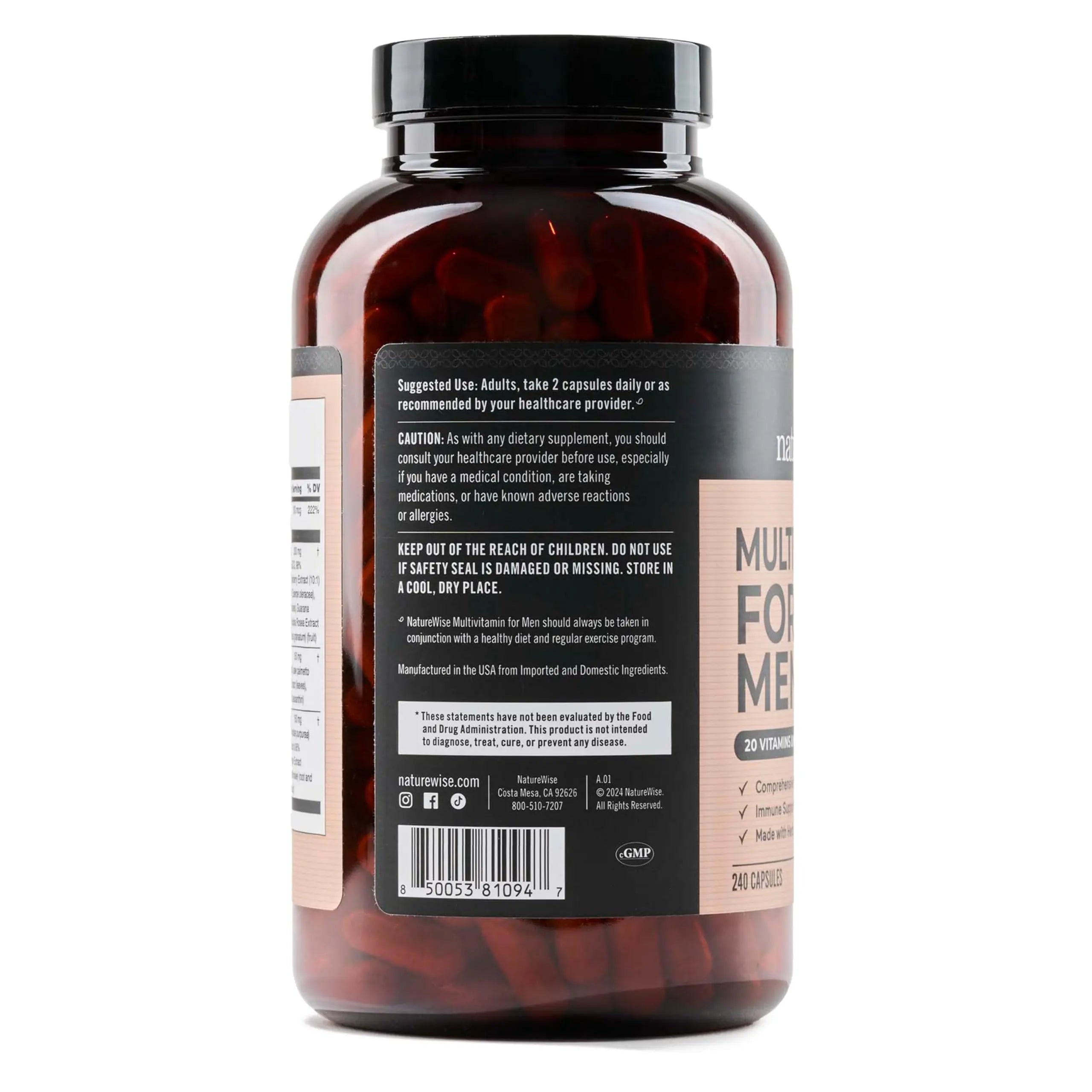 NatureWise Multivitamin for Men - Daily Male Support - Minerals & Herbs for Energy, Performance, Immunity - with Vitamin A, C, D, B-Complex NatureWise uk supplements