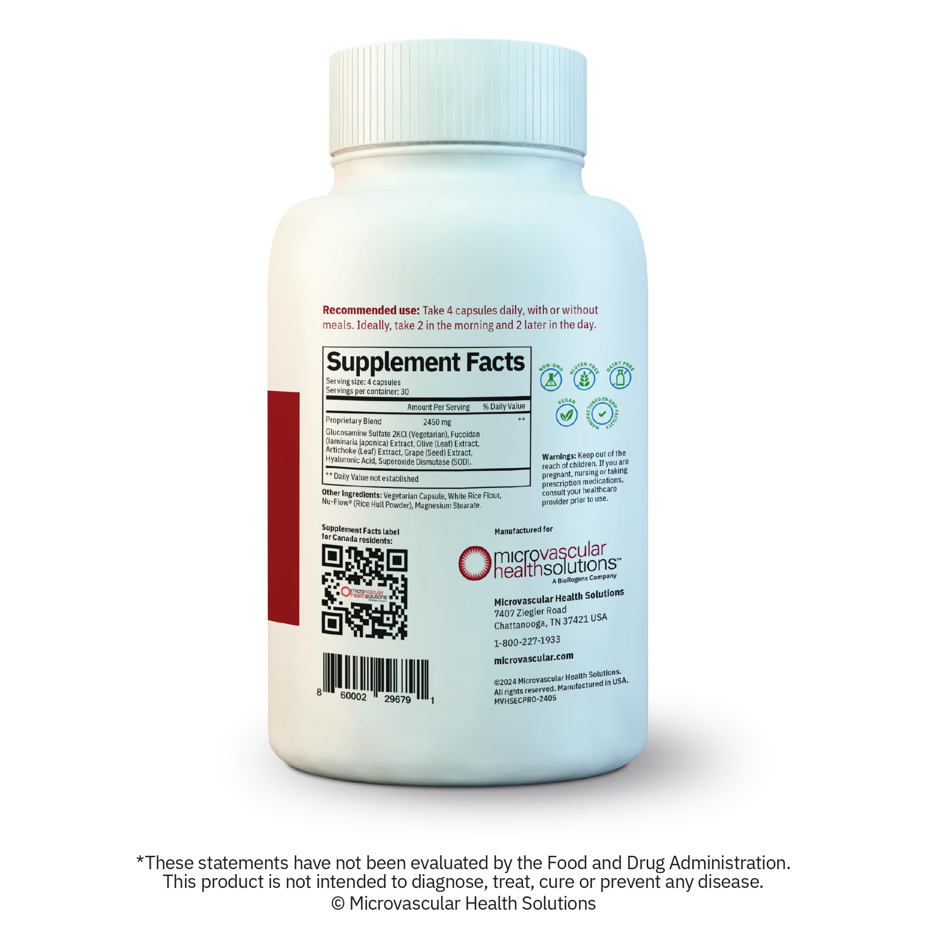MYBODYRX Endocalyx Pro Supplement – Endothelial Glycocalyx Support 120 Capsules - Vascular & Microcirculation Health – Clinically-Studied – Patented – Supports Nitric Oxide Functions MYBODYRX uk supplements