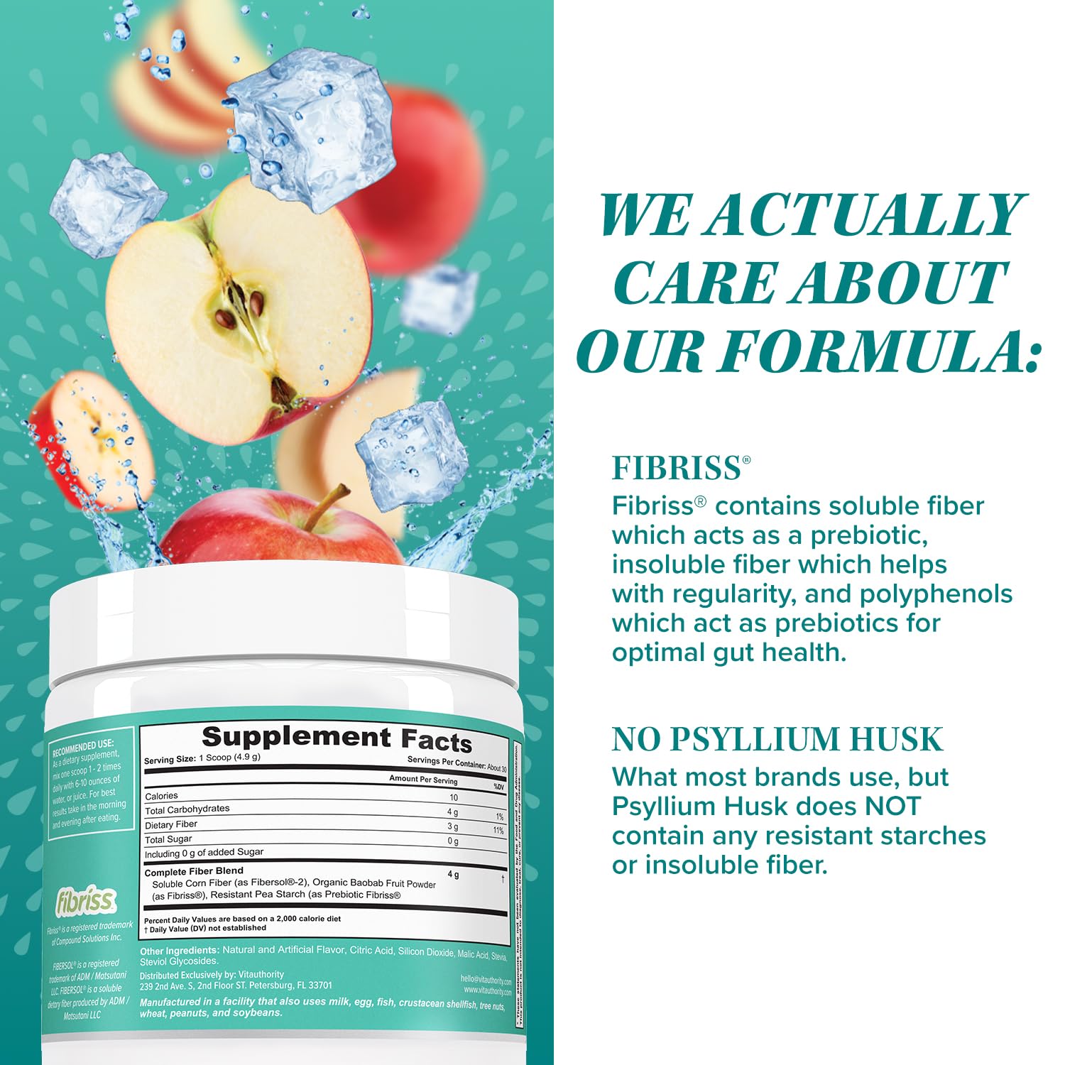 Vitauthority Prebiotic Fiber Powder Supplement - Healthy Gut Cleanse Detox for Women Vitauthority uk supplements