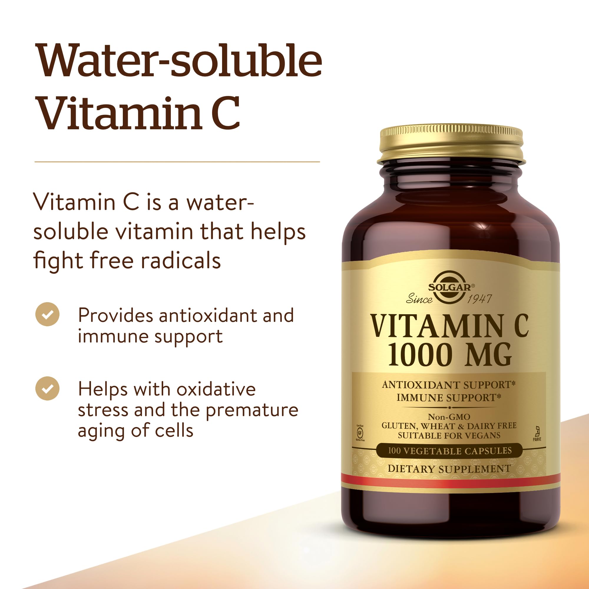 Solgar Vitamin C 1000mg - Healthy Immune System - Helps Fight Free Radicals - Vegan SOLGAR uk supplements