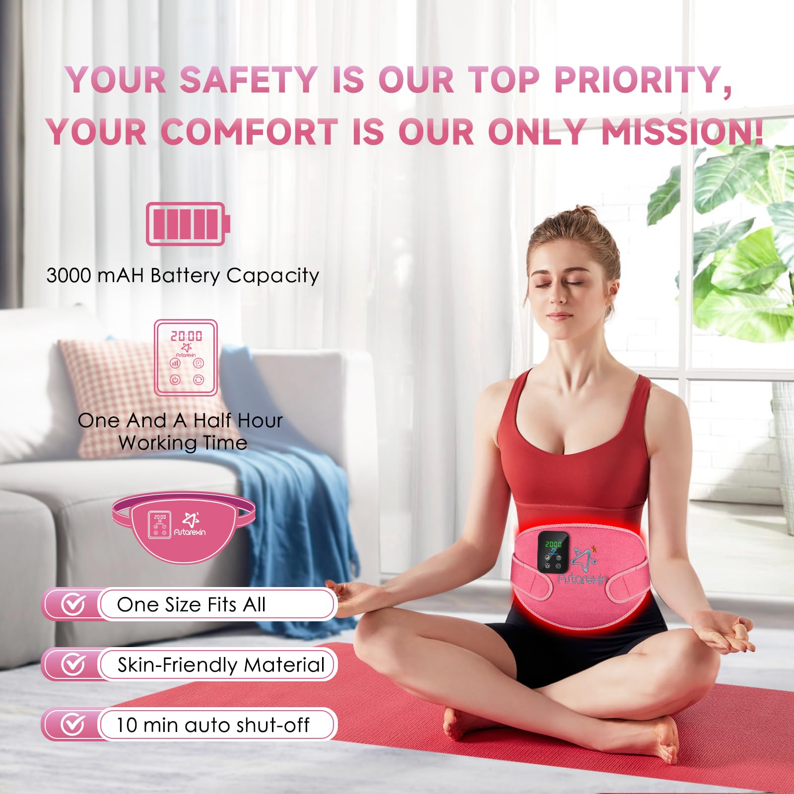 Red Light Therapy Belt Pad: Near Infrared Lamp Pain Relief 156 LEDs Wrap Body Heating Pads Astarexin uk supplements