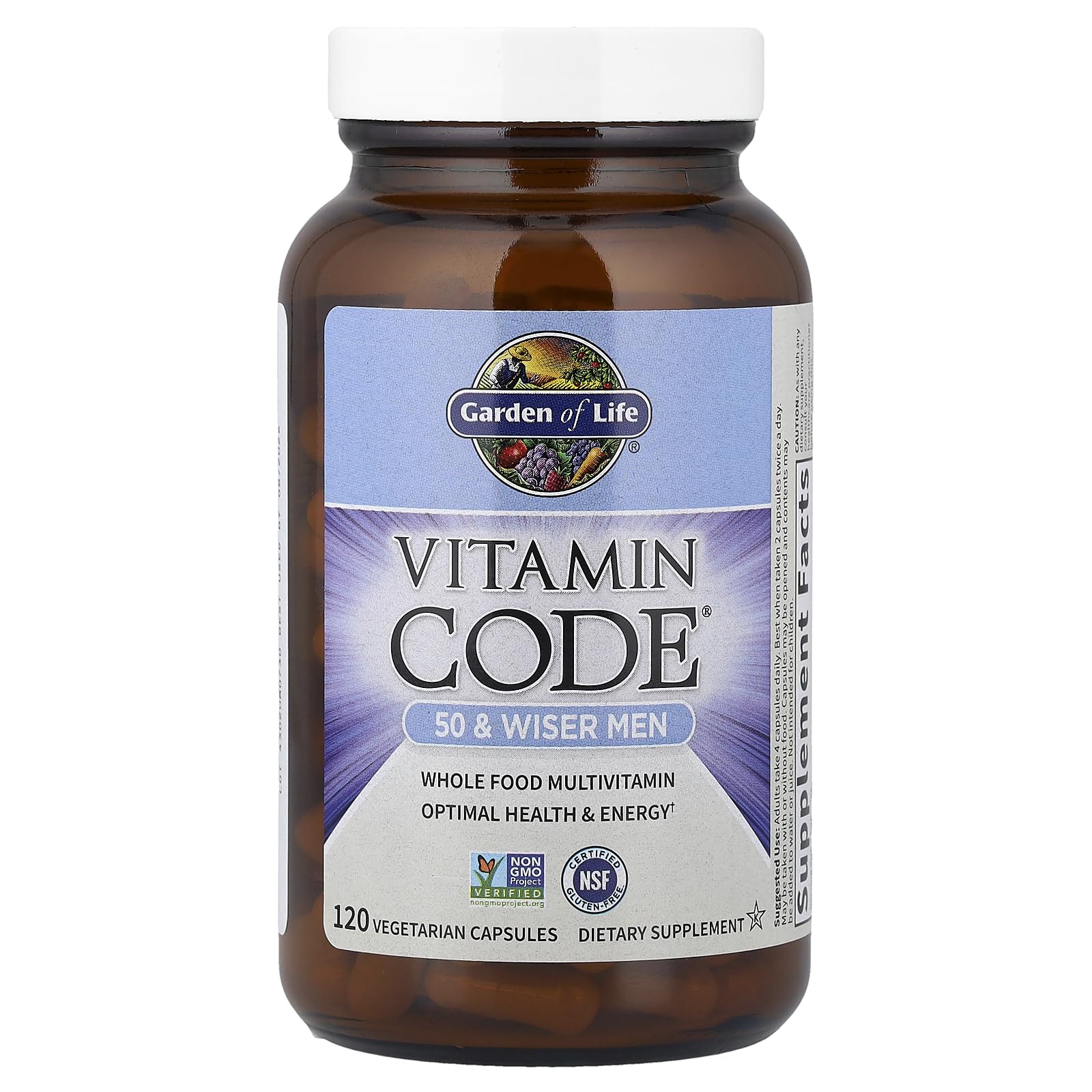 Garden of Life Multivitamin for Men - Vitamin Code 50 & Wiser Men's Raw Whole Food Vitamin Supplement with Probiotics, Vegetarian, 120 Capsules Garden of Life uk supplements