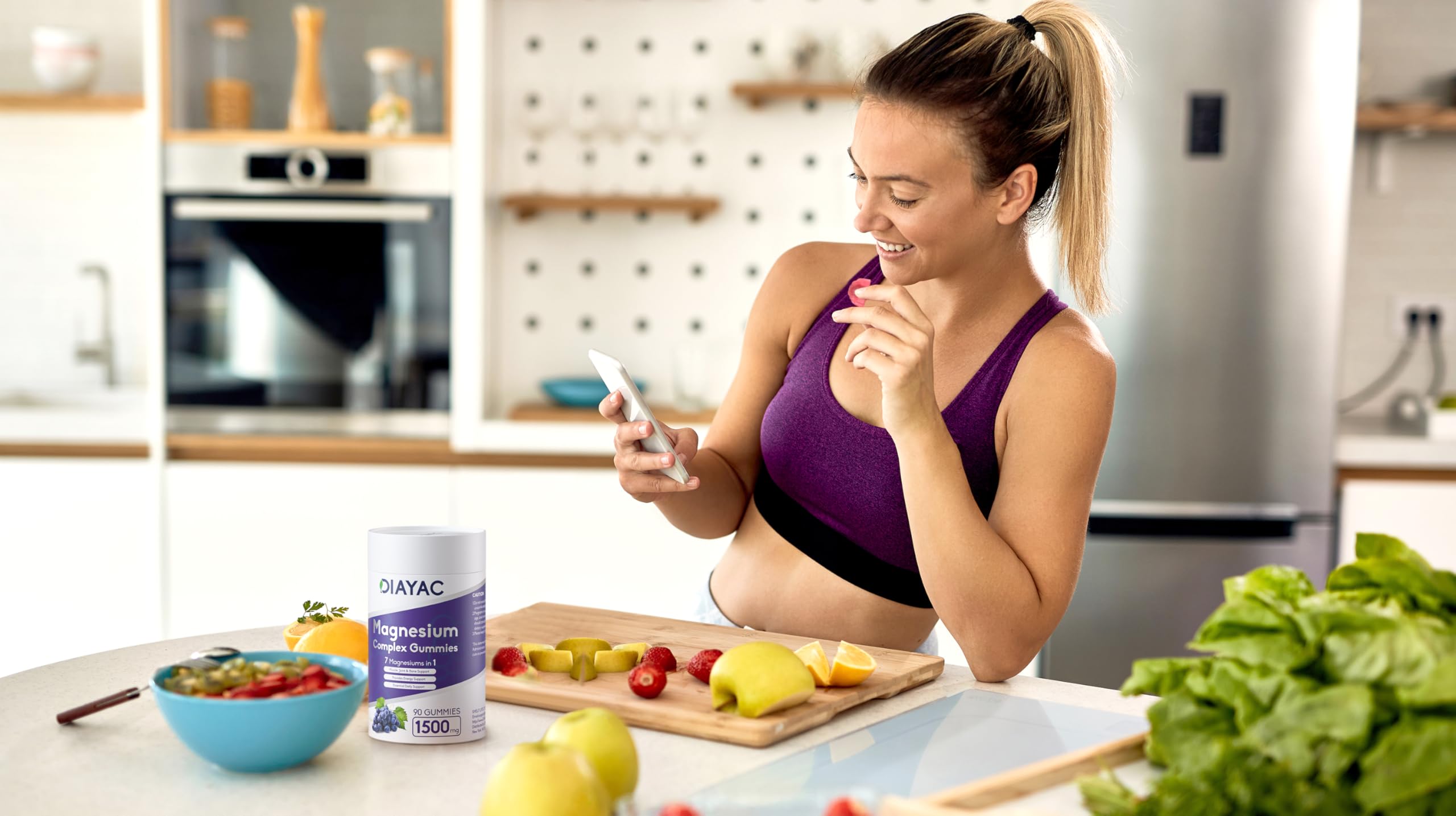 Magnesium Complex Gummies, Individually Packaged Magnesium Supplement, Magnesium Chelate, Bisglycinate, Malate, Citrate, Taurate Chewable for Women & Men,Sleep&Muscle&Nerve Health, Vegan 90 Counts DIAYAC uk supplements