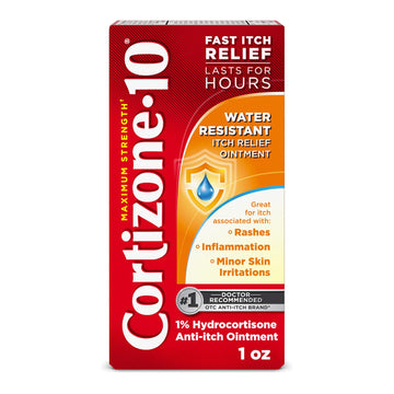 Cortizone-10 Maximum Strength Water Resistant Itch Relief Ointment, 1% Hydrocortisone, Fast-Acting, Anti-Itch Cream for Bug Bites, Rash, Eczema, Psoriasis, Poison Ivy, Oak, Sumac & More, 1 oz Cortizone 10 uk supplements