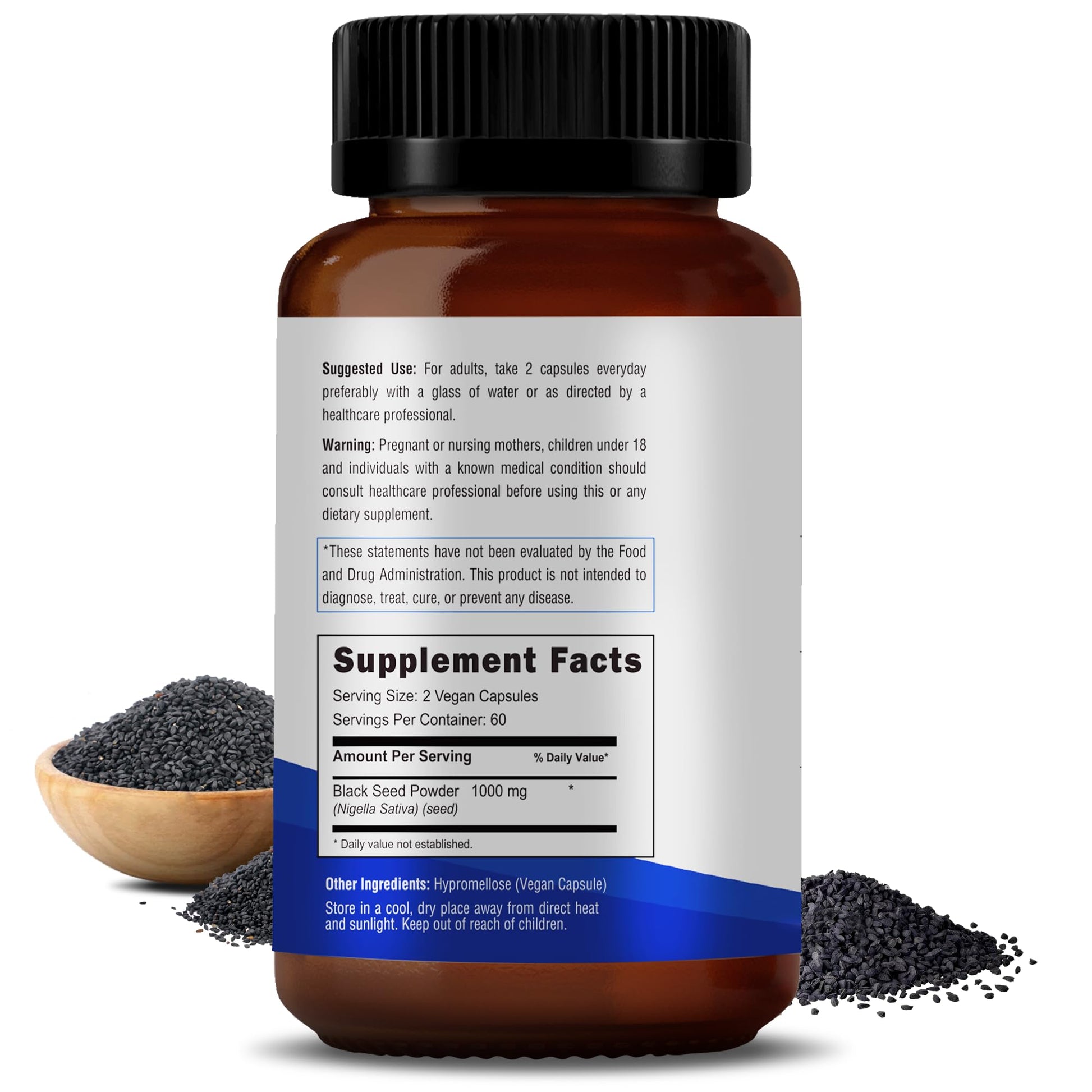 RAWYA Nutrition, Black Seed Extract, 120 Vegan Capsules, Nigella Sativa, Black Cumin RAWYA uk supplements