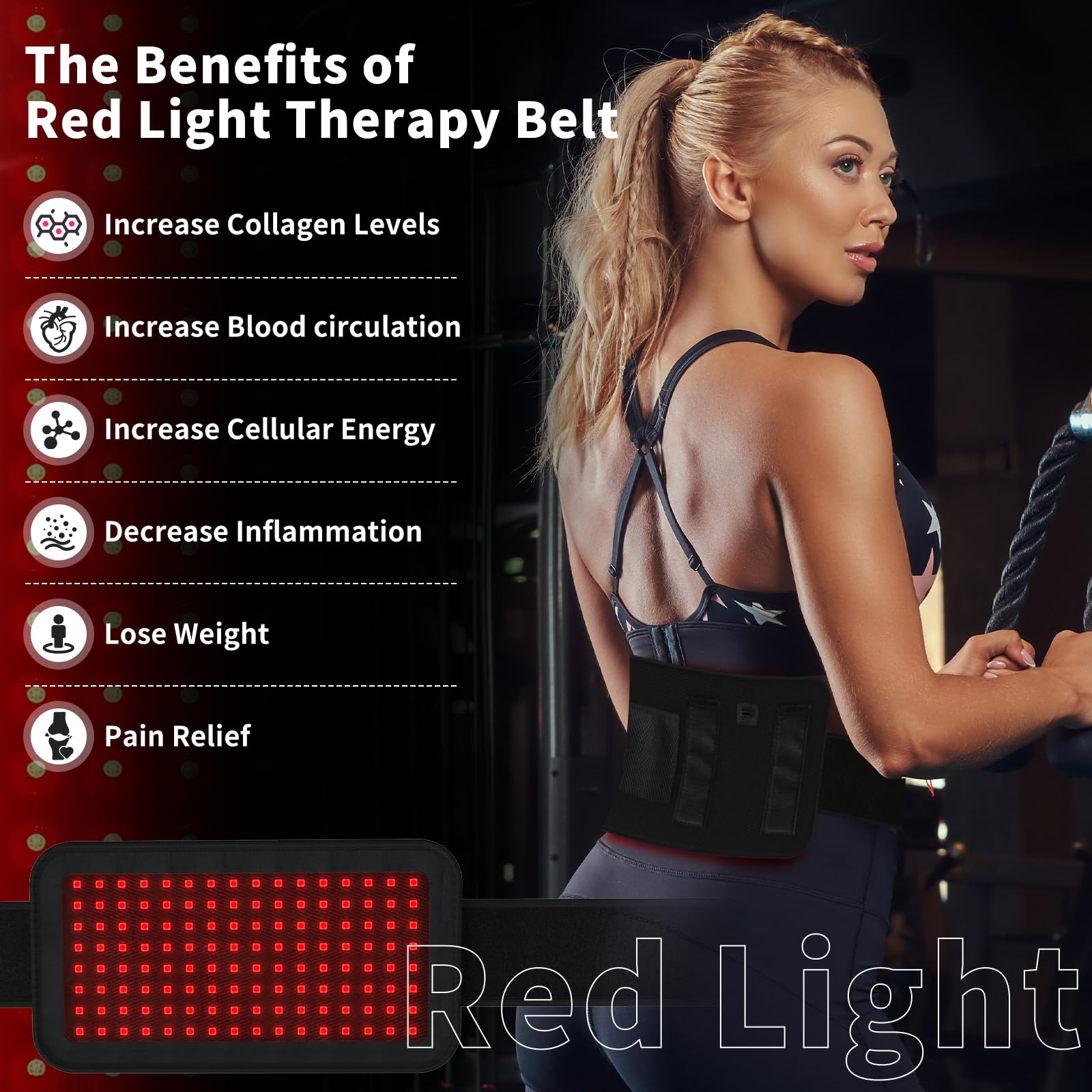 Red Light Therapy Belt, Infrared Light Therapy Wrap, 384PCS Red Light &Infrared Light HaSoCare uk supplements