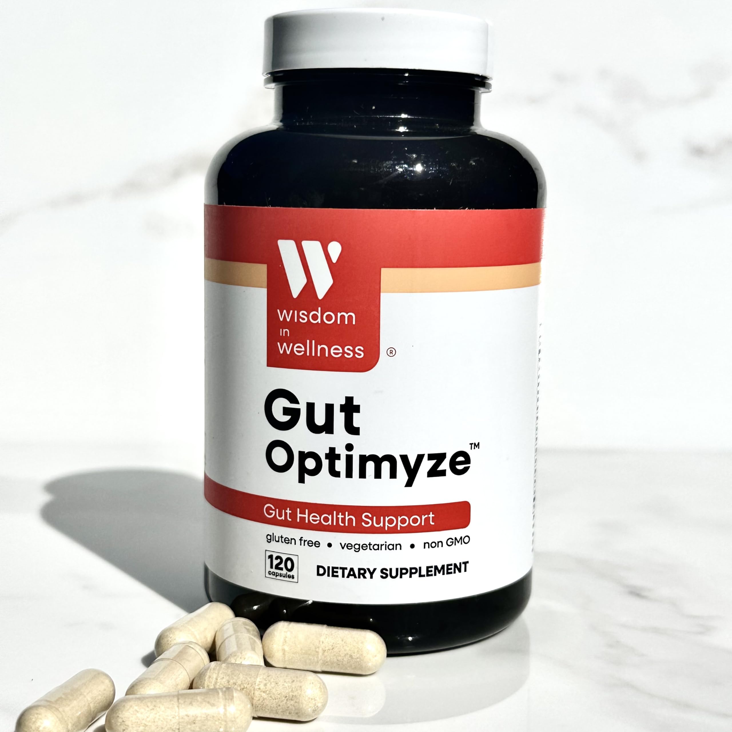 Wisdom In Wellness Gut Optimyze - 120 Digestive Health Capsules - Vitamins & Probiotics for Gut Health - Complete for Men & Women - Digestive Gut Health Pills - Healthy Gut Probiotics Wisdom In Wellness uk supplements