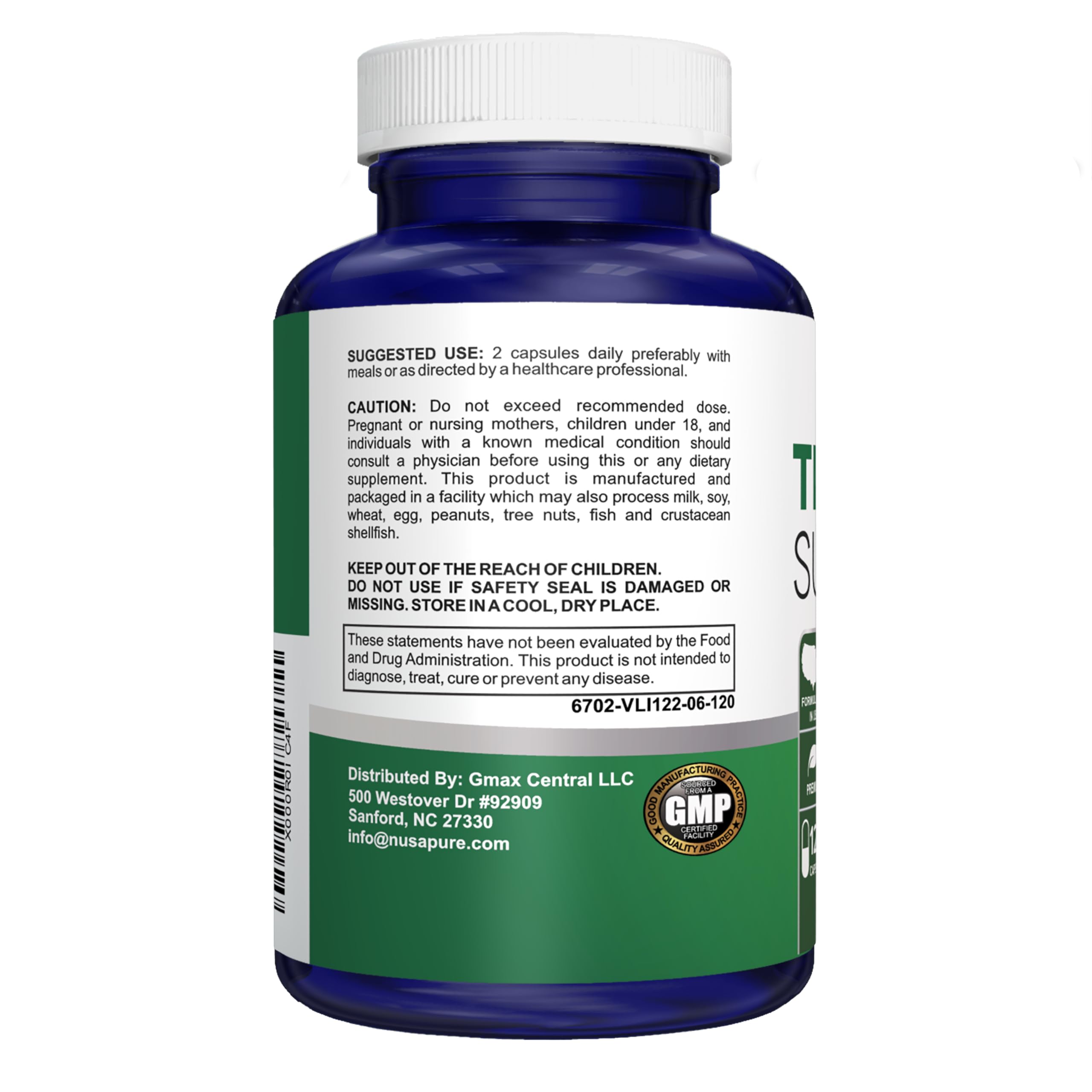 NusaPure Thyroid Support Supplement (Non-GMO) 120 caps, Ashwaganda, Iodine, Zinc, kelp, Vitamin B12, L-Tyrosine, Selenium, Copper NusaPure uk supplements