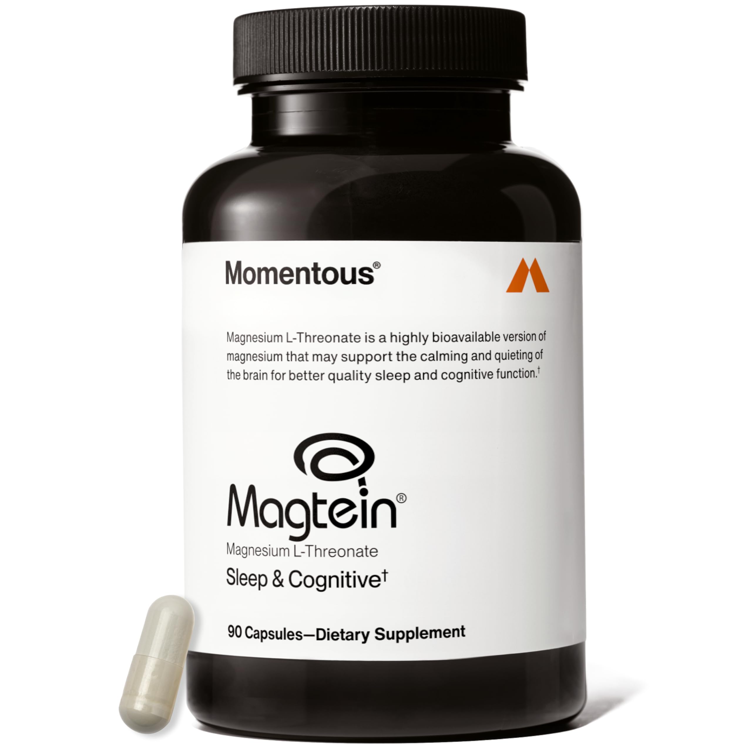 Momentous Magtein Magnesium L-Threonate - Brain & Rest Support Supplement - Boosts Cognitive Function & Sleep Quality - NSF Certified for Sport -145 mg - 30 Servings Momentous uk supplements