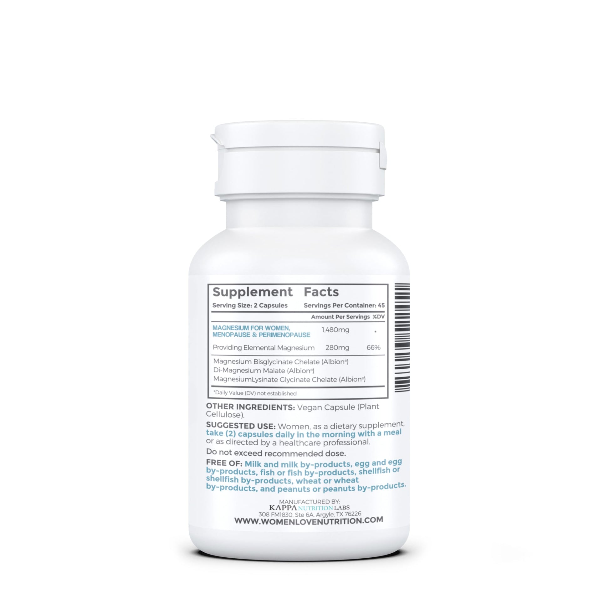 WOMEN LOVE NUTRITION, Magnesium for Women, Menopause & Peromenopause (90 Capsules) WOMEN LOVE NUTRITION uk supplements
