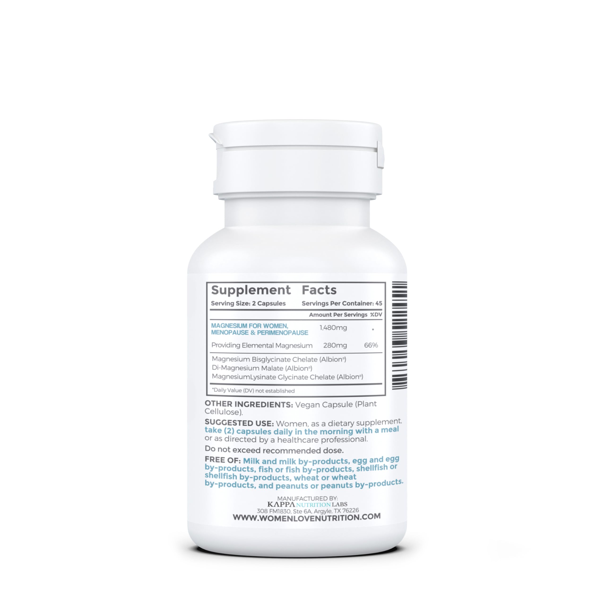 WOMEN LOVE NUTRITION, Magnesium for Women, Menopause & Peromenopause (90 Capsules) WOMEN LOVE NUTRITION uk supplements