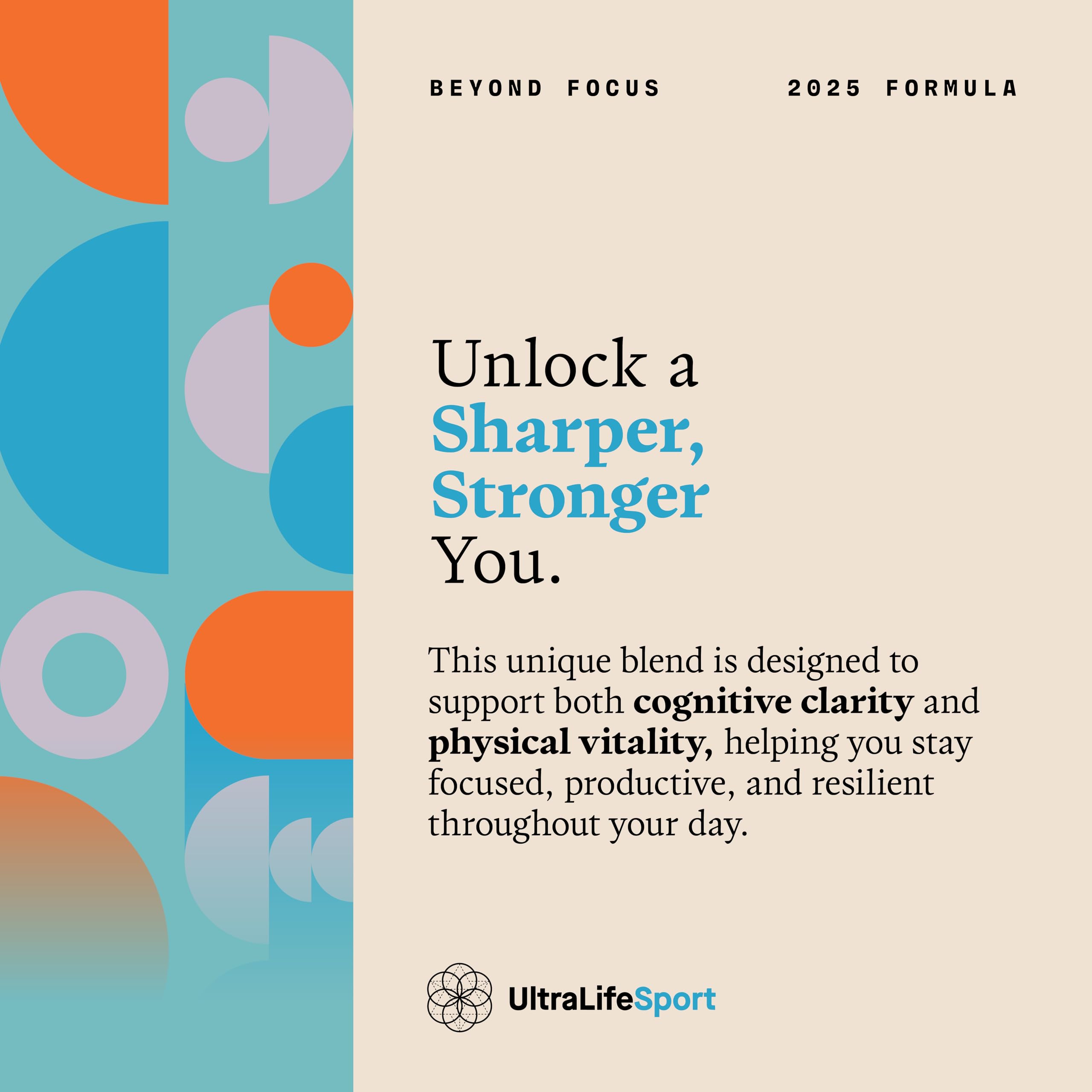 Ultra Life Sport - Beyond Focus Organic Mushroom Supplement - 30 Capsule Brain Supplements for Memory and Focus - 100% Vegan, Non-GMO - Memory Booster with Bacopa, Cordyceps, & Lion’s Mane Ultra Life Sport uk supplements