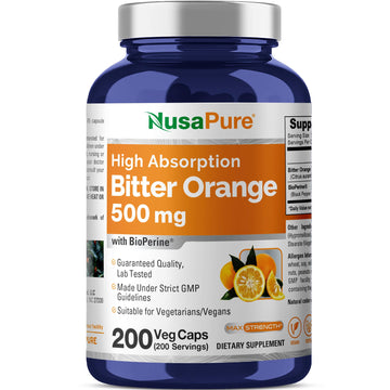 NusaPure Bitter Orange - Suitable for Vegetarian/Vegan, Non - GMO - 500mg 200 Capsules NusaPure uk supplements