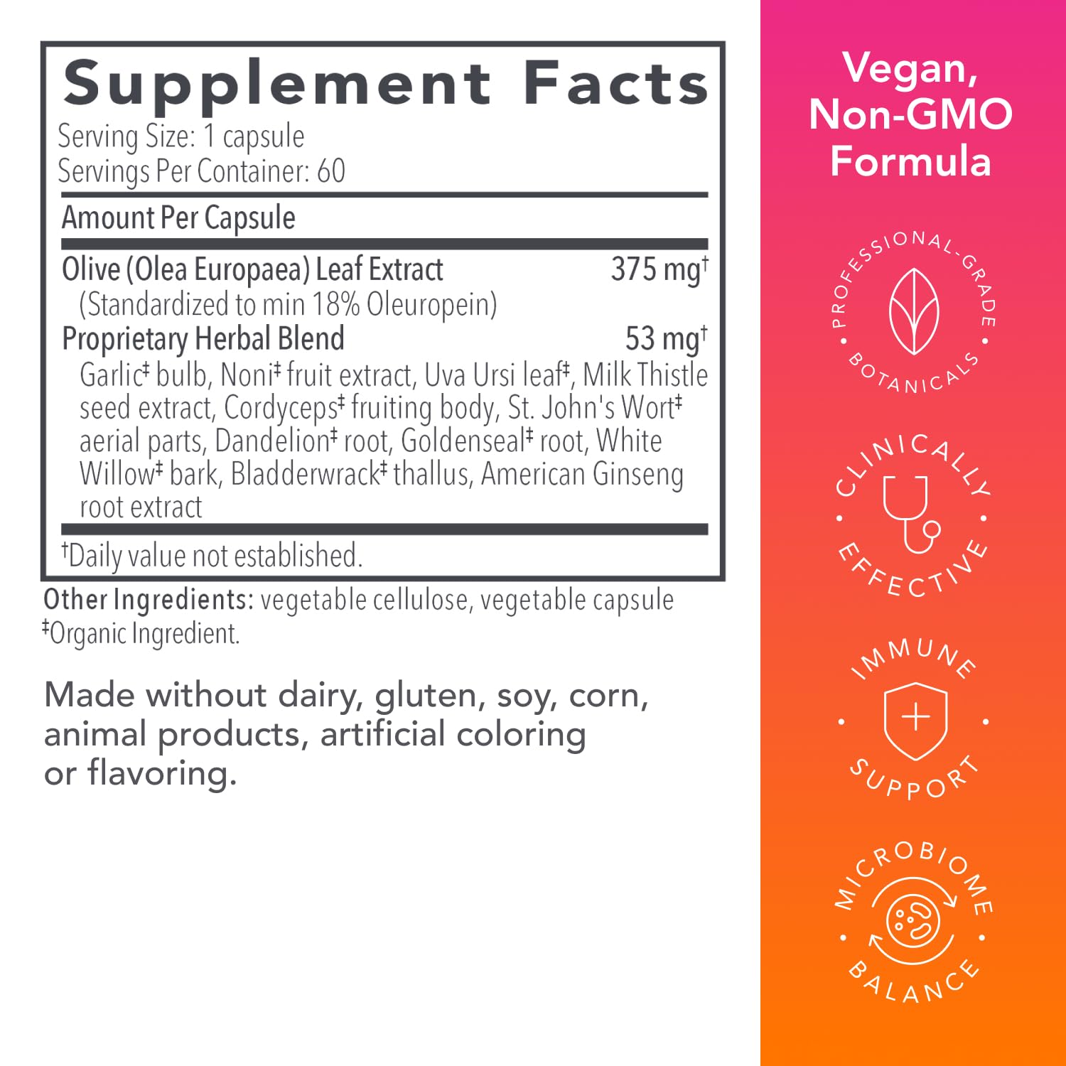 Biocidin Olivirex - Oleuropein Olive Leaf Extract Capsules - High Potency, 18% Oleuropein - Promote Microbial & Immune Support - Professional-Grade Botanical Blend for Detox & Wellness (60 Capsules) Bio-Botanical Research uk supplements