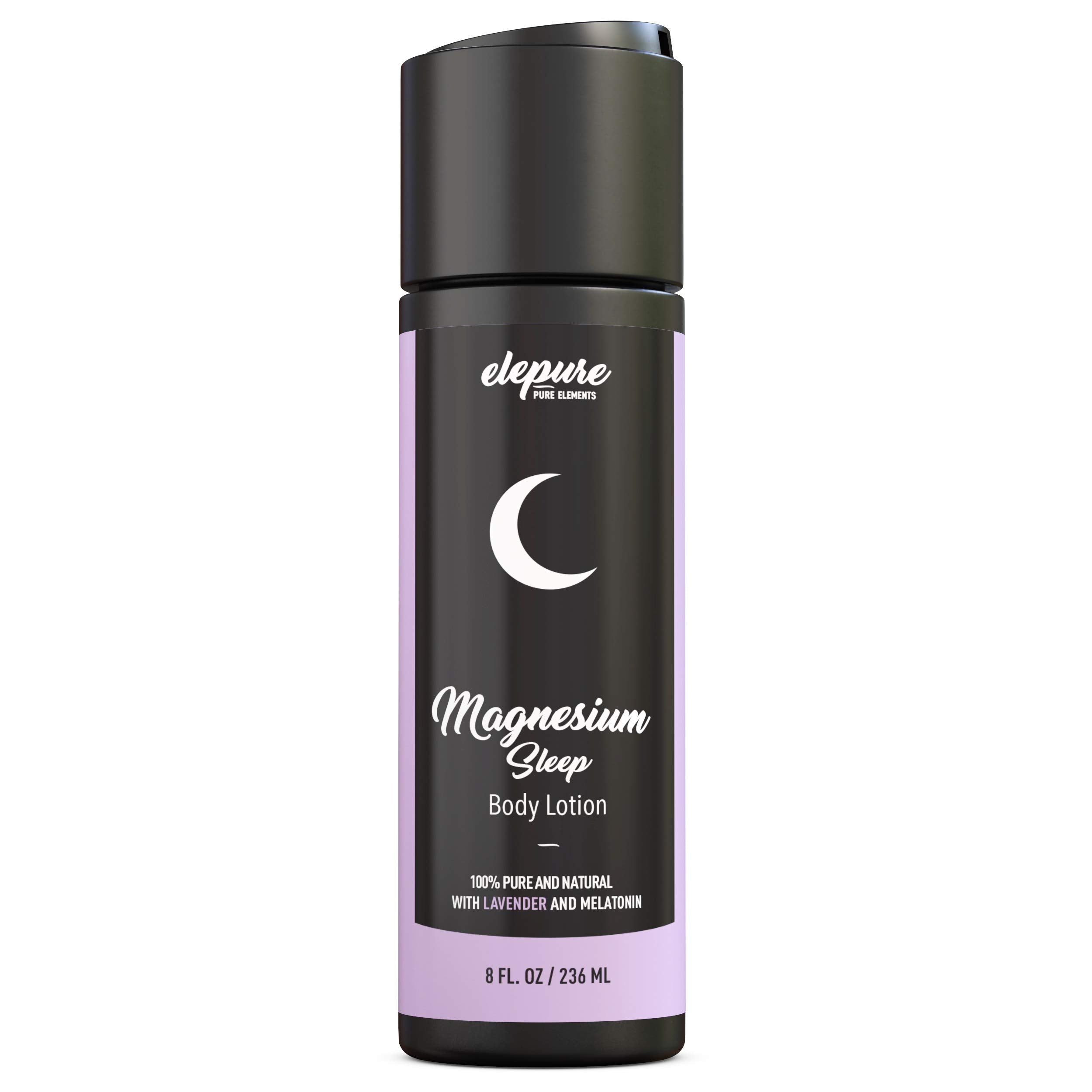 Elepure Pure Elements Magnesium Sleep Lotion with Lavender and Melatonin - Topical Application Night Cream- High Potency - Organic Materials - Large Size - Great Value - 8 fl. oz Elepure Pure Elements uk supplements