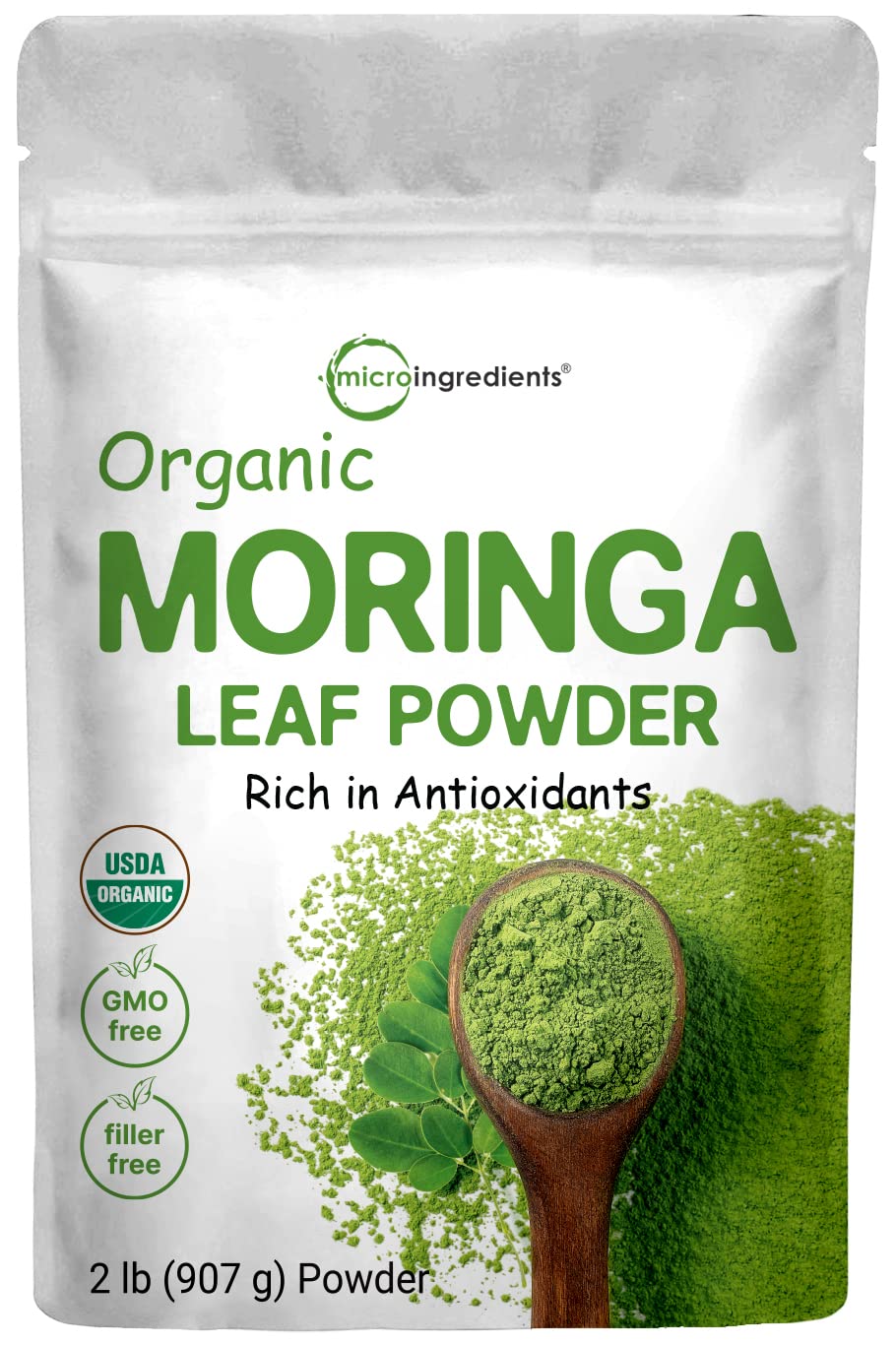Organic Moringa Oleifera Leaf Powder for Hair, 2 Pounds, Rich in Antioxidants and Immune Micro Ingredients uk supplements