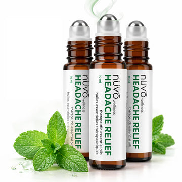 Migraine Relief Roll-On, Made with Peppermint, Lavender, Eucalyptus, & Other Aromatherapy Essential Oils, for Headaches, and Sore Muscles NUVO WELLNESS uk supplements