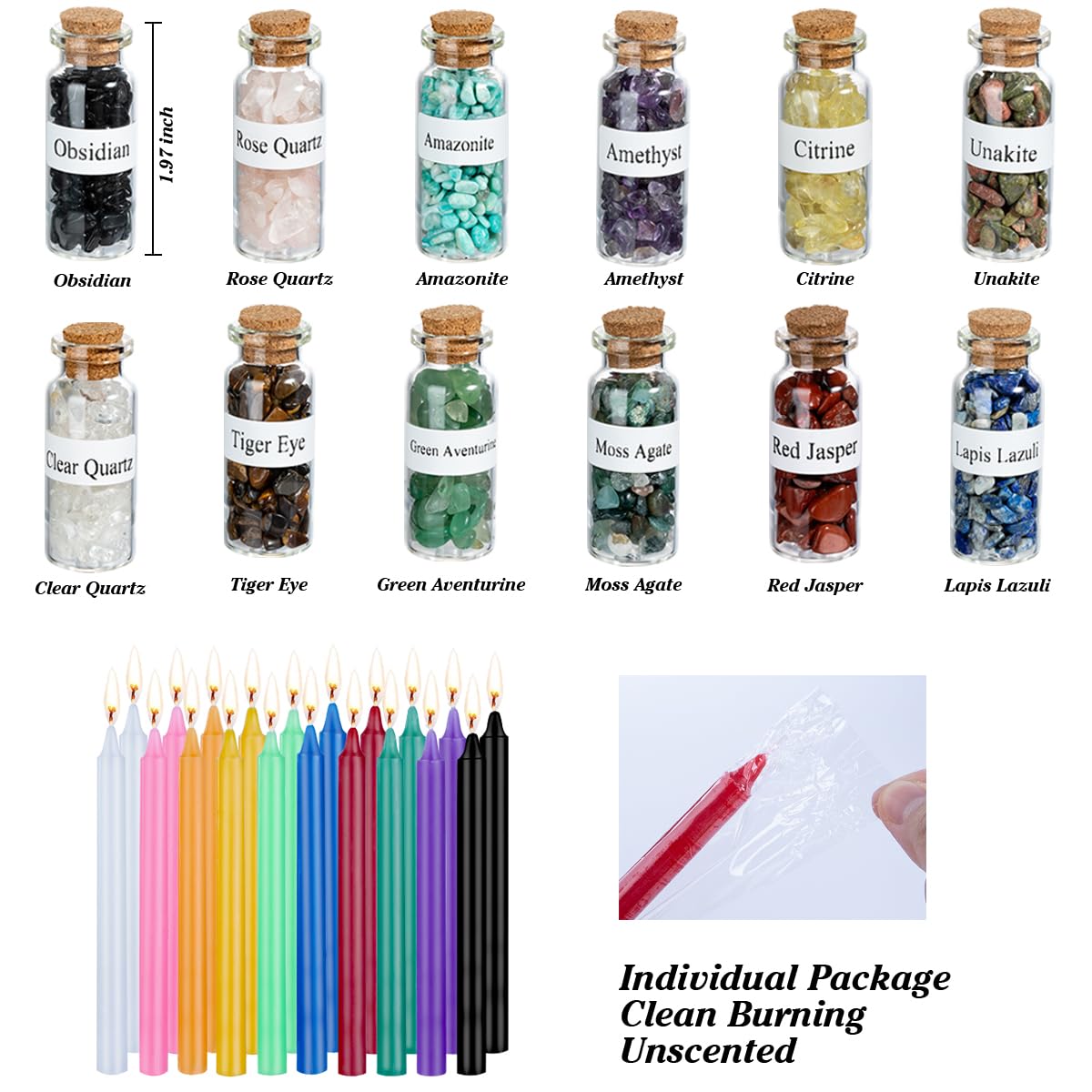 JUSTASHOW 61PCS Witchcraft Supplies for Wiccan Spells, Witchcraft Starter Kit, Spell Candles JUSTASHOW uk supplements