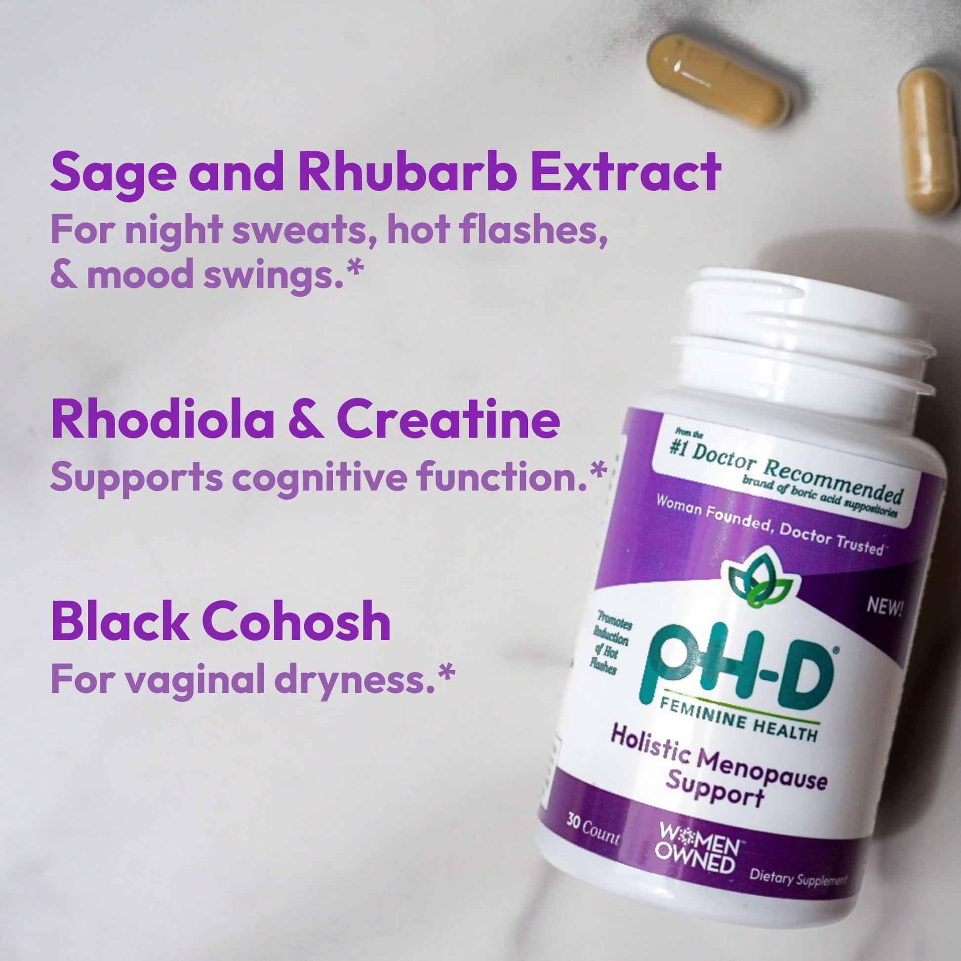 pH-D Feminine Health - Holistic Menopause Support - Oral Supplement with CON-CRET Concentrated Creatine pH-D Feminine Health Support uk supplements