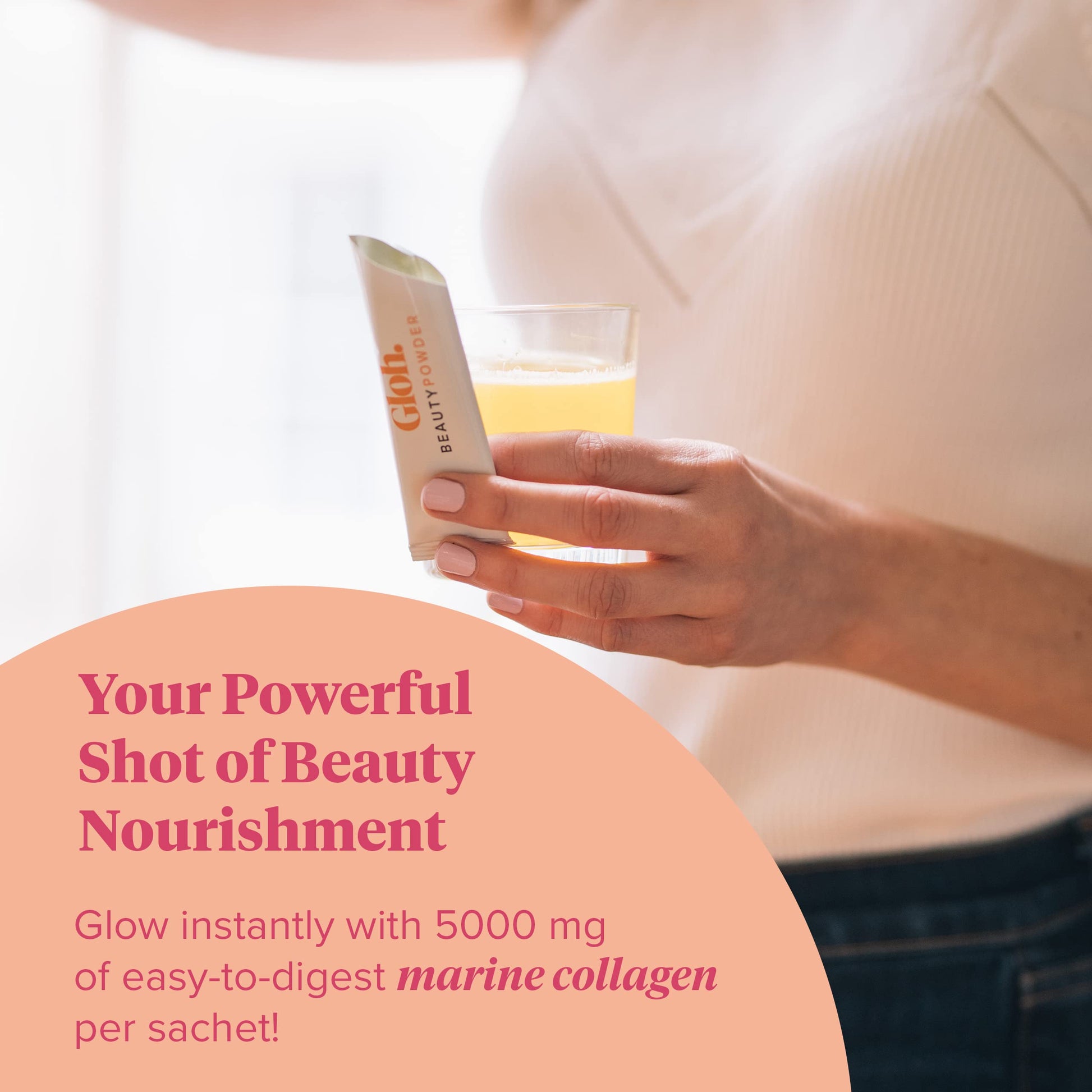 Gloh. Marine Collagen Powder for Women - Peach Flavor Collagen Supplements for Women with Hyaluronic Acid, Vitamin A, B2, B6 Gloh. uk supplements