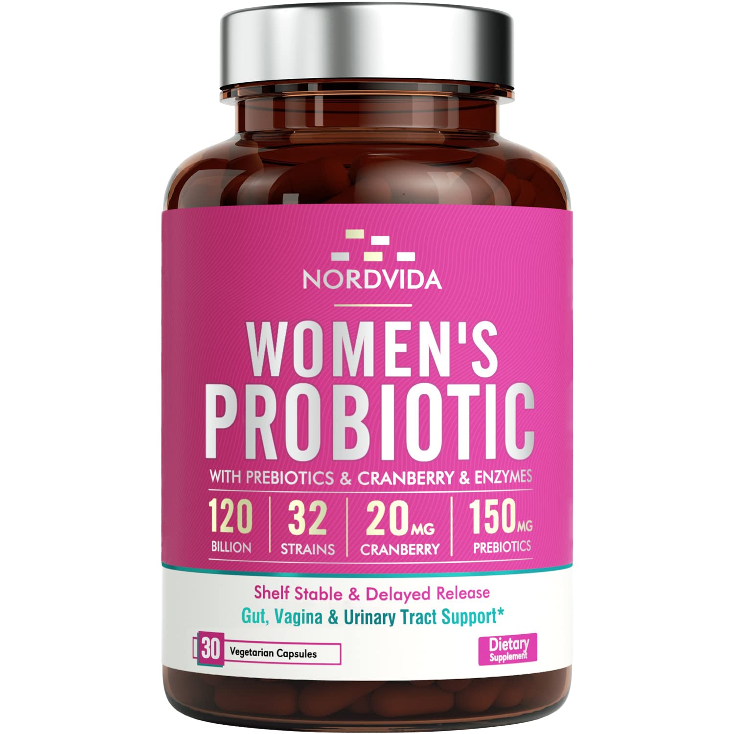 NordVida Women's Probiotic, 120 Billion & 32 Strains, Shelf Stable Probiotic for Gut Nordvida uk supplements