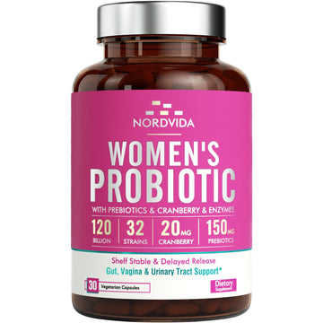NordVida Women's Probiotic, 120 Billion & 32 Strains, Shelf Stable Probiotic for Gut Nordvida uk supplements