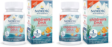 Nordic Naturals Children’s DHA, Strawberry - 120 Mini Chewable Soft Gels for Kids - 250 mg Omega-3 with EPA & DHA - Brain Development & Function - Non-GMO - 30 Servings (Pack of 2) Nordic Naturals uk supplements