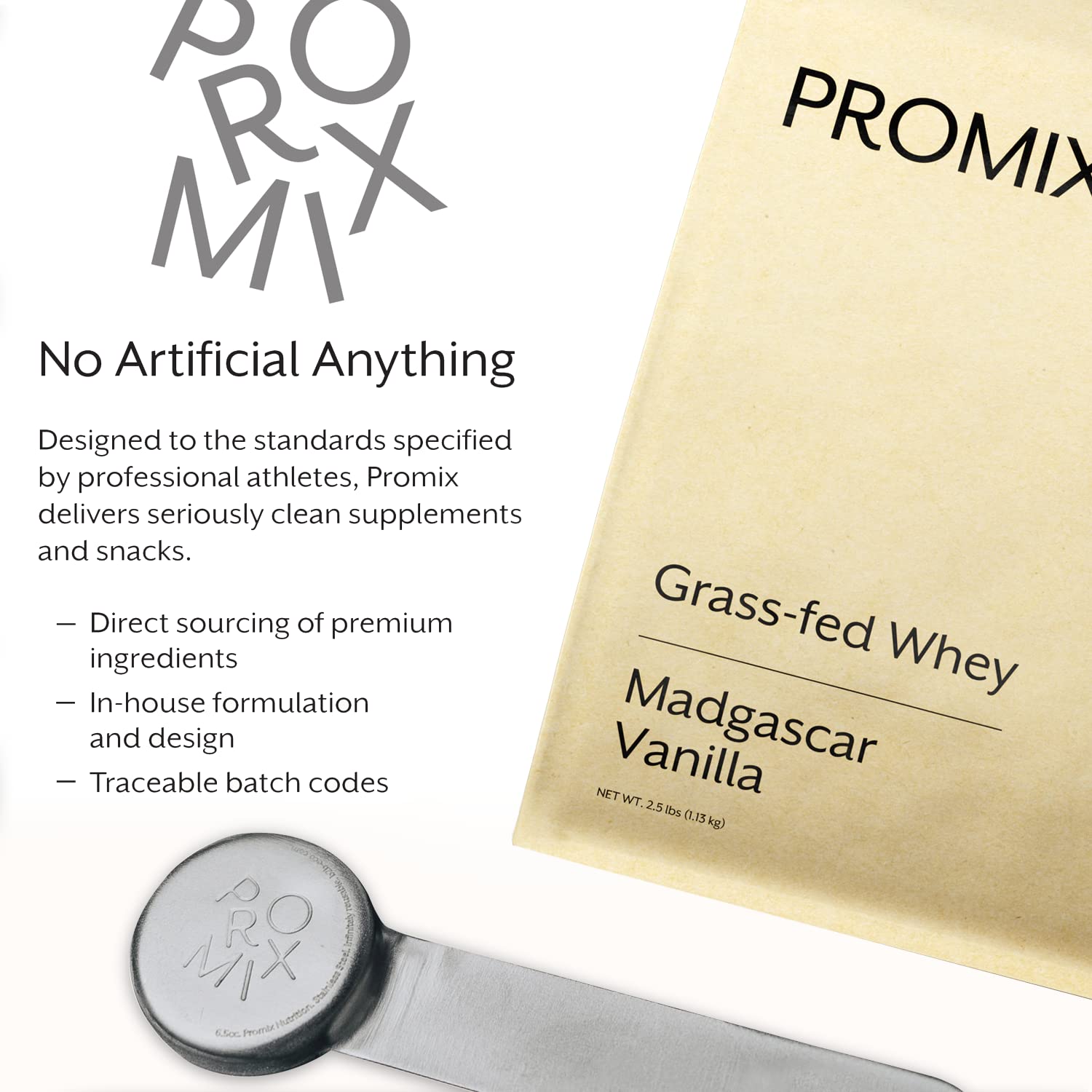 Promix Whey Protein Powder, Vanilla - 2.5lb Bulk - Grass-Fed & 100% All Natural ProMix Nutrition uk supplements