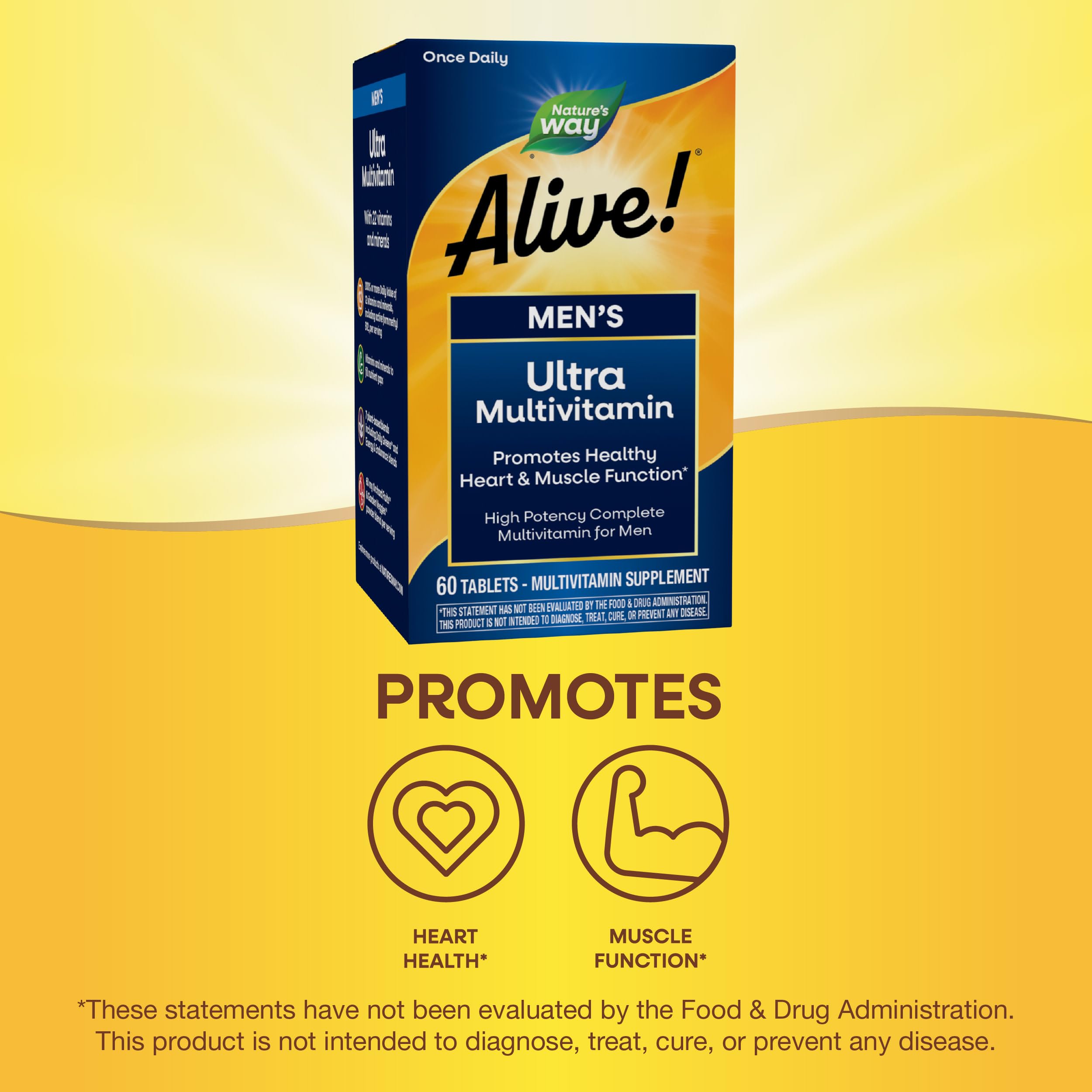 Nature's Way Alive! Men's Daily Ultra Multivitamin, High Potency Formula, Promotes Heart & Muscle Function Nature's Way uk supplements