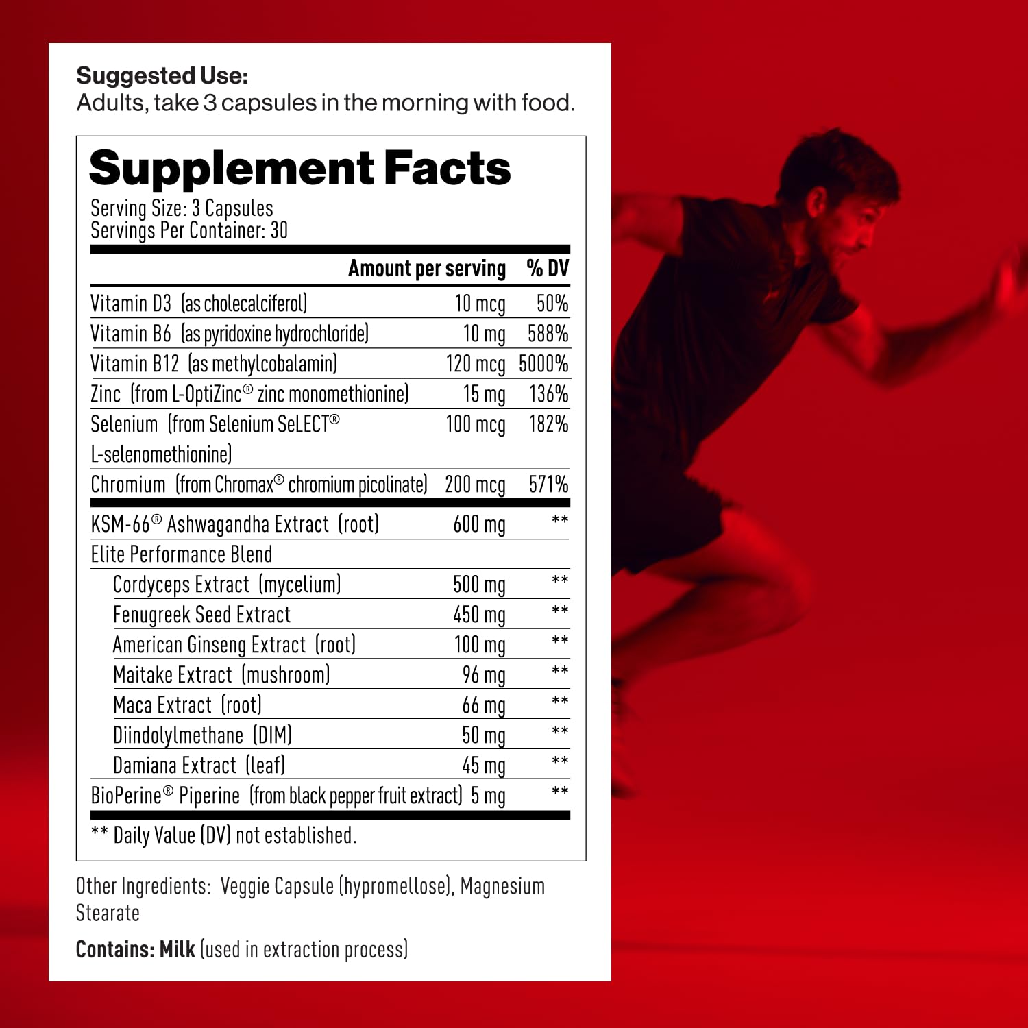 Mdrive Elite Multi - Natural Energy, Strength, Stress Relief, Lean Muscle, Immune Health Support from Zinc, Selenium, Manganese & Vitamin D, Enzymes for Digestive Support Mdrive uk supplements