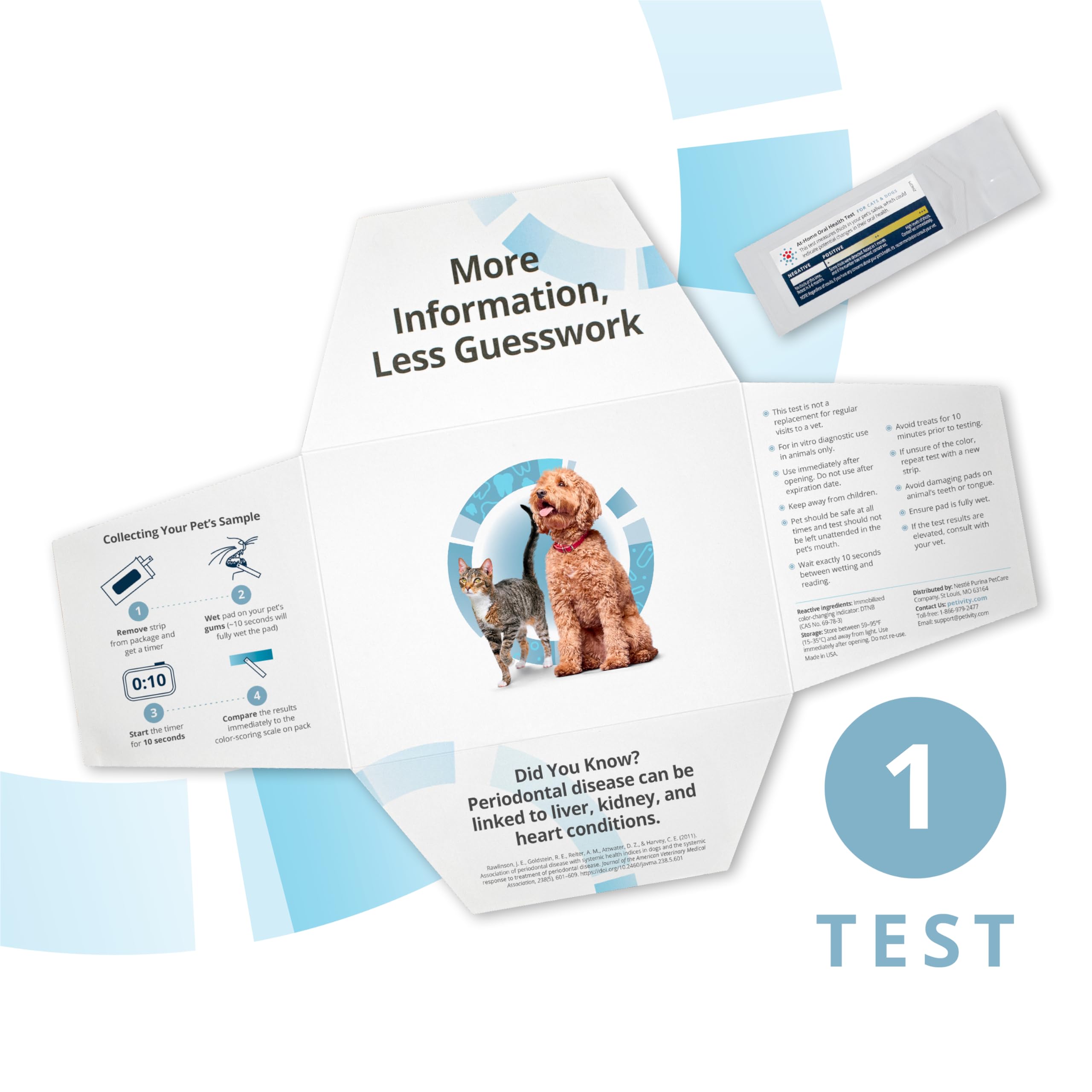 Petivity At-Home Oral Health Test for Cats & Dogs — 10-Second Dental Check Kit by Purina — Simple Saliva Swab to Detect Bad Breath & Gum Issues - (Pack of 1) petivity uk supplements