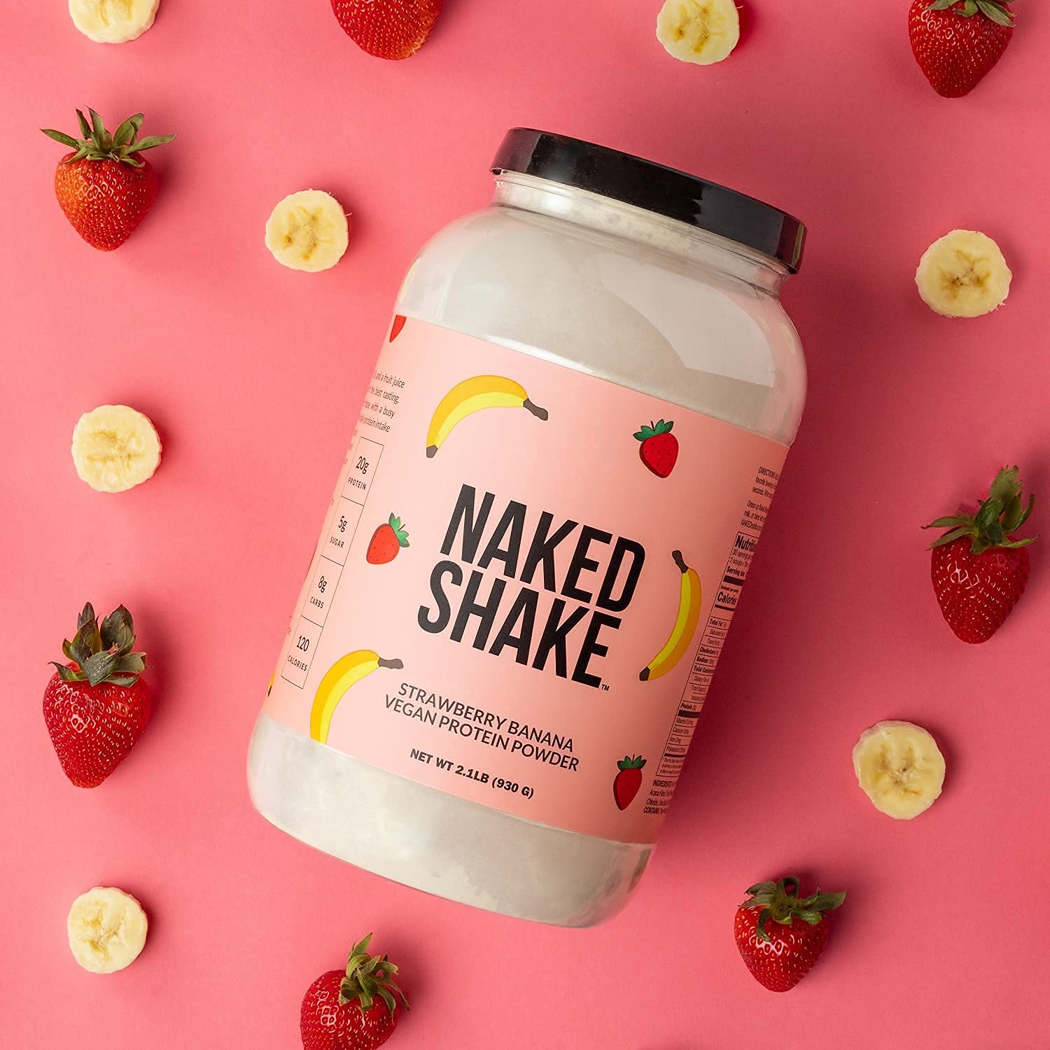 NAKED nutrition Naked Shake - Vegan Protein Powder, Strawberry Banana - Flavored Plant NAKED uk supplements
