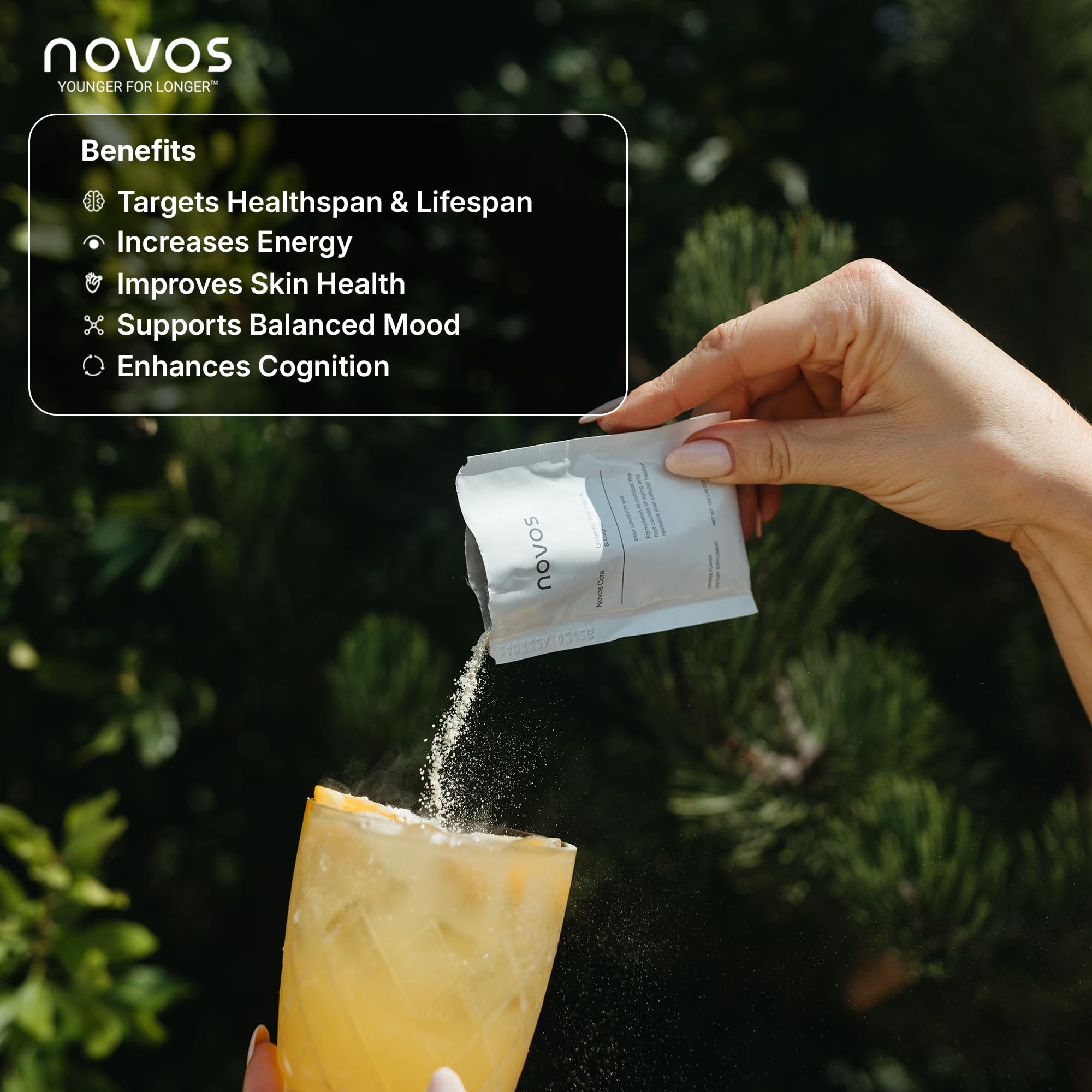 Novos Core Clinical Longevity Mix | Anti-Aging Supplement Drink Mix for Men & Women | Magnesium, L-Theanine, Fisetin and More | Supports Energy, Mood, Sleep & Cognition | Orange Flavor (30 Servings) Novos uk supplements
