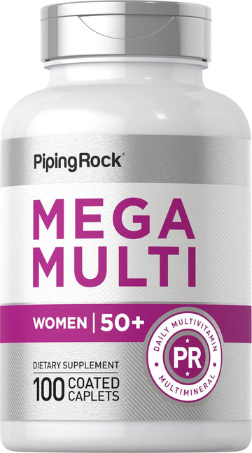 Piping Rock Multivitamin for Women 50 Plus | 100 Coated Caplets | Daily Multi Vitamin & Mineral for Women | Piping Rock uk supplements