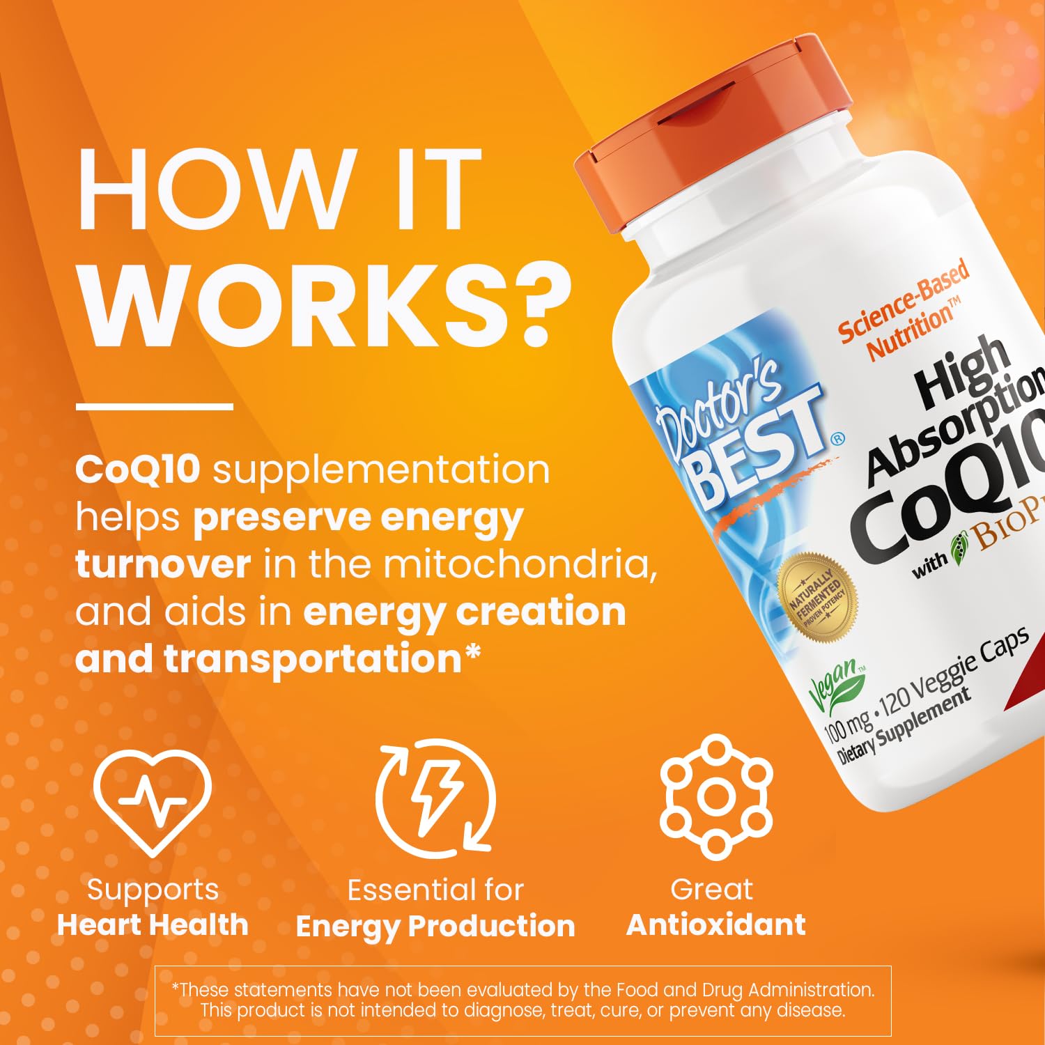 Doctor's Best High Absorption CoQ10 with Bioperine, Heart Health & Energy Production Doctor's BEST uk supplements