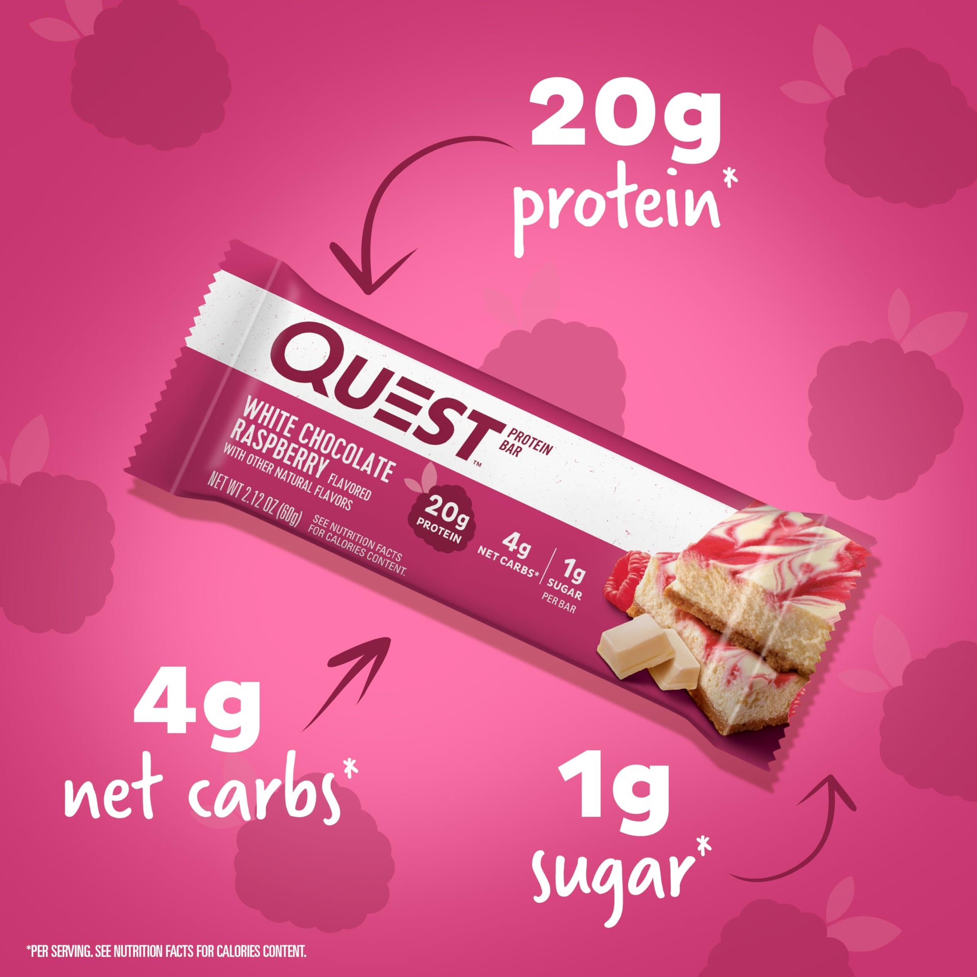 Quest Nutrition White Chocolate Raspberry Protein Bars, High Protein, Low Carb, Gluten Free Quest Nutrition uk supplements
