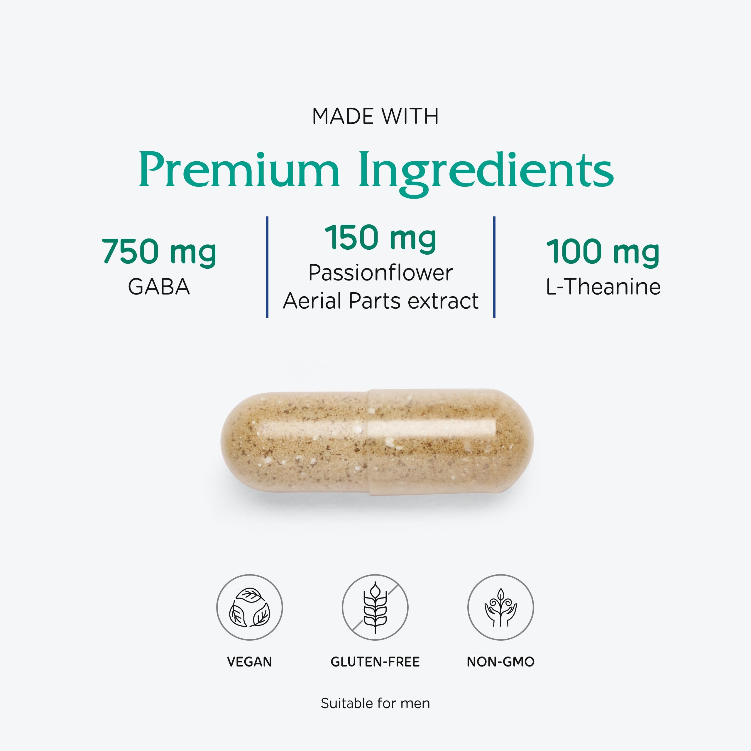 Vitanica, GABA Ease, Calming Support, Vegan, 60 Capsules Vitanica uk supplements