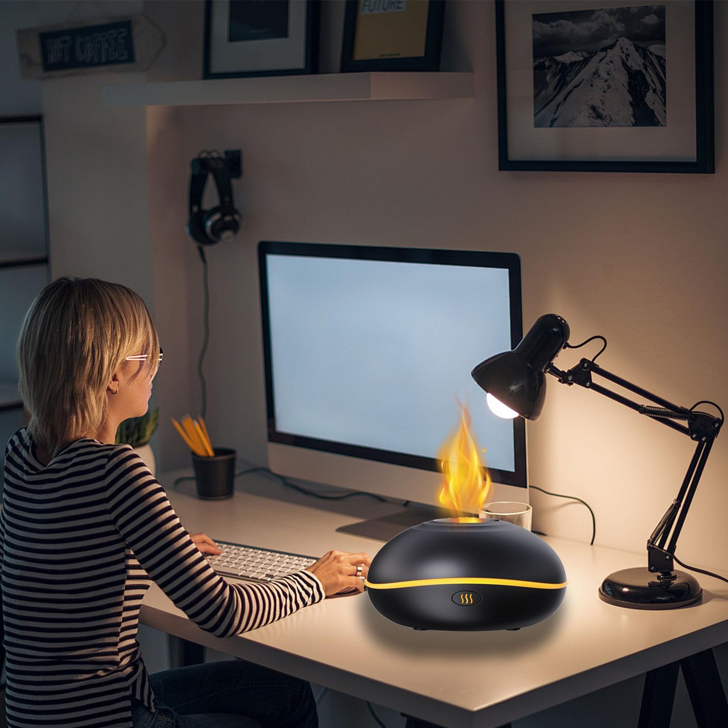 Lotnafee Colorful Flame Fire Diffuser Humidifier, Upgraded Scent Diffuser for Essential Oils Home,Office,Yoga Lotnafee uk supplements