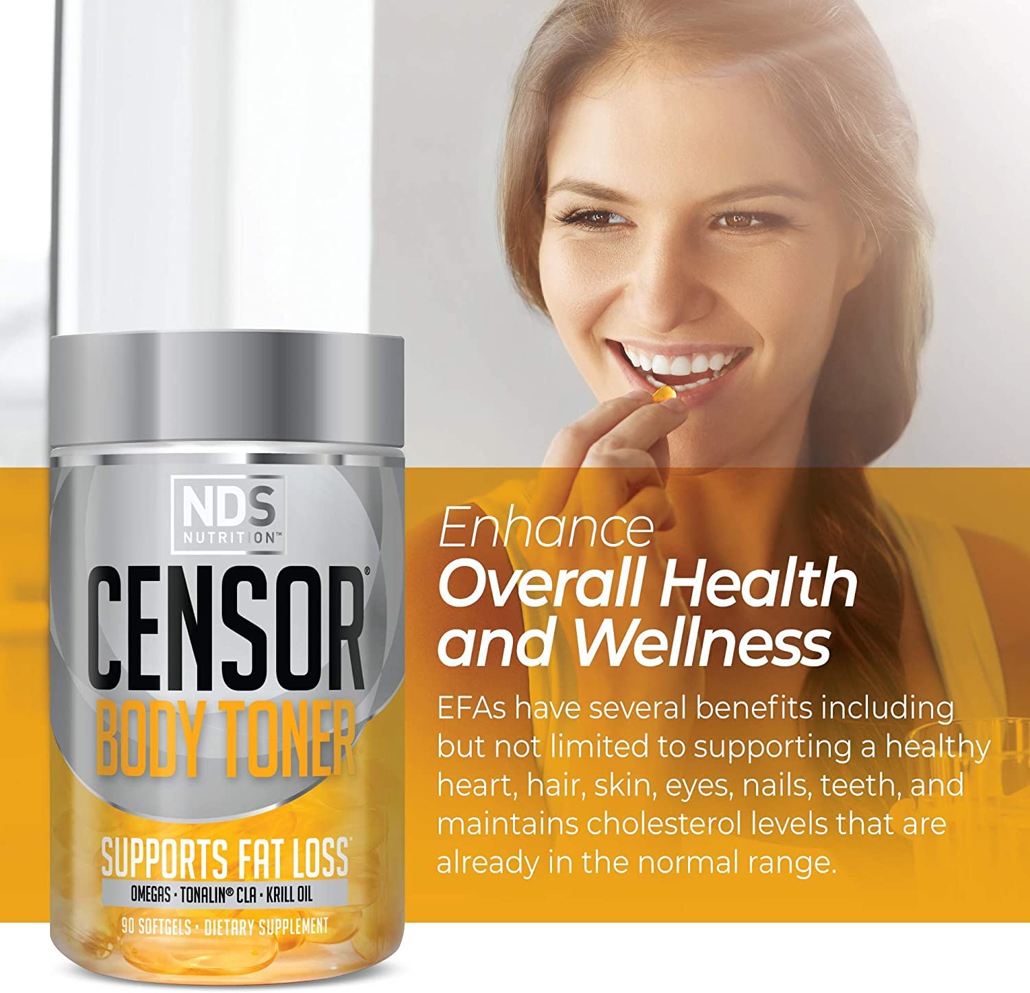 Censor NDS Nutrition Fat Loss and Body Toner with CLA, Fish Oil, Safflower and Omega 3-6-9 Blend Censor uk supplements