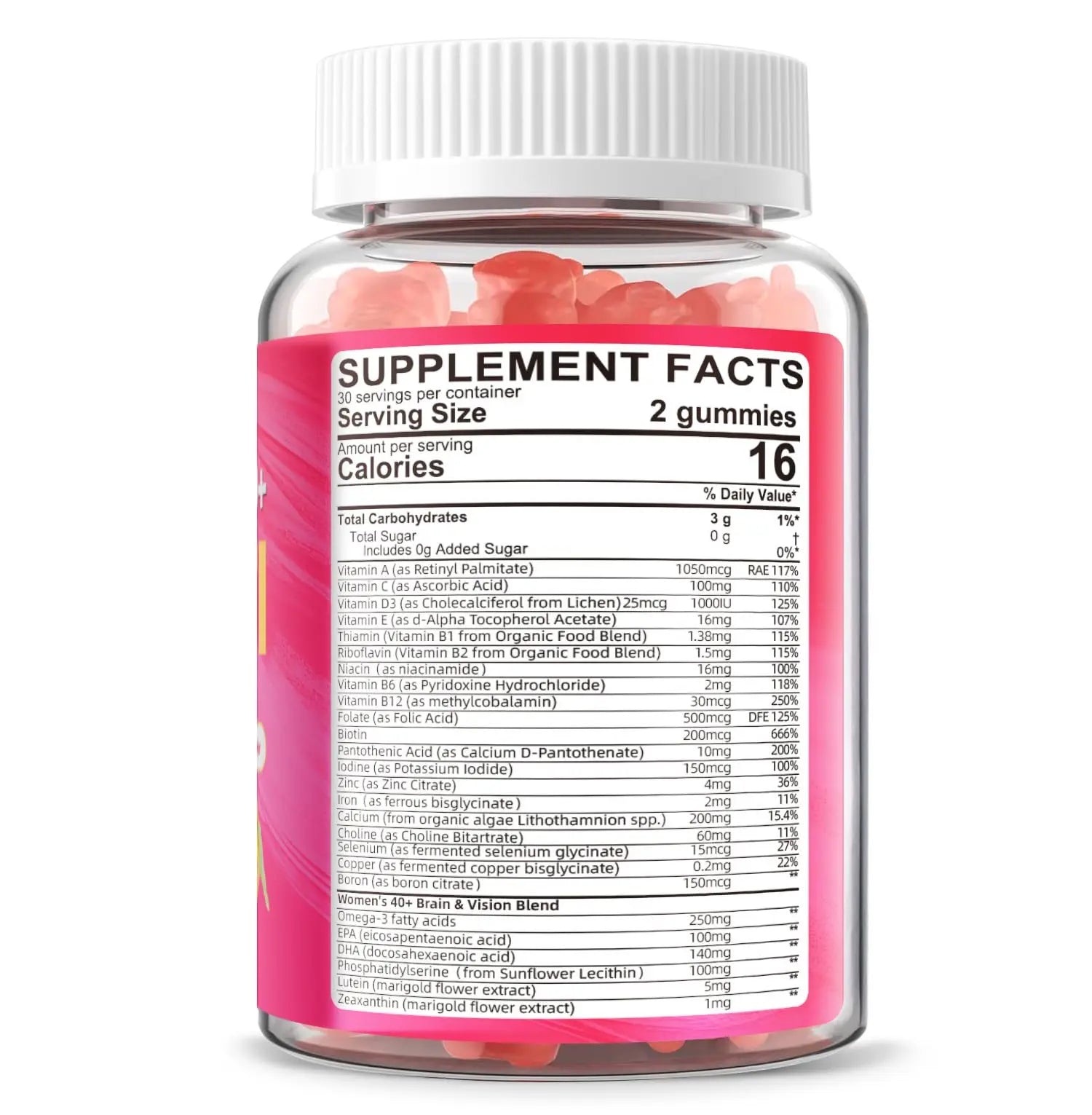 Lerinettia Multivitamin for Women Gummies for 40+ with Omega-3, Niacinamide, B-Complex, Lutein, Iron, Choline, Phosphatidylserine, Vitamin D3 Lerinettia uk supplements