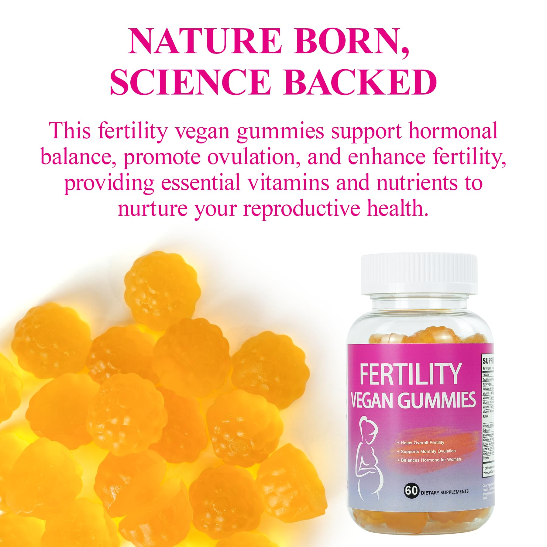 Fertility Gummies for Women to Get Pregnant Fast, Folic Acid Conception Gummies to Boost Fertility for Her, 60 Count Fertility Vitamin Gummy Support Hormone Balance, Ovulation & Period Cycle Aromlife uk supplements