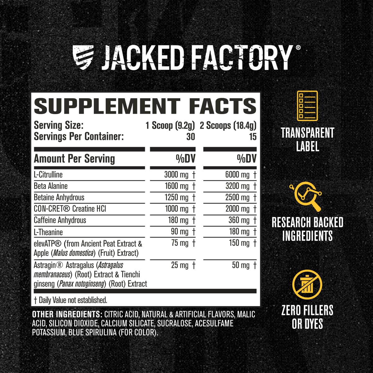 Jacked Factory Nitrosurge Build Pre Workout with Creatine for Muscle Building - Con Cret Creatine Powder & elevATP for Intense Energy, Powerful Pump, Jacked Factory uk supplements