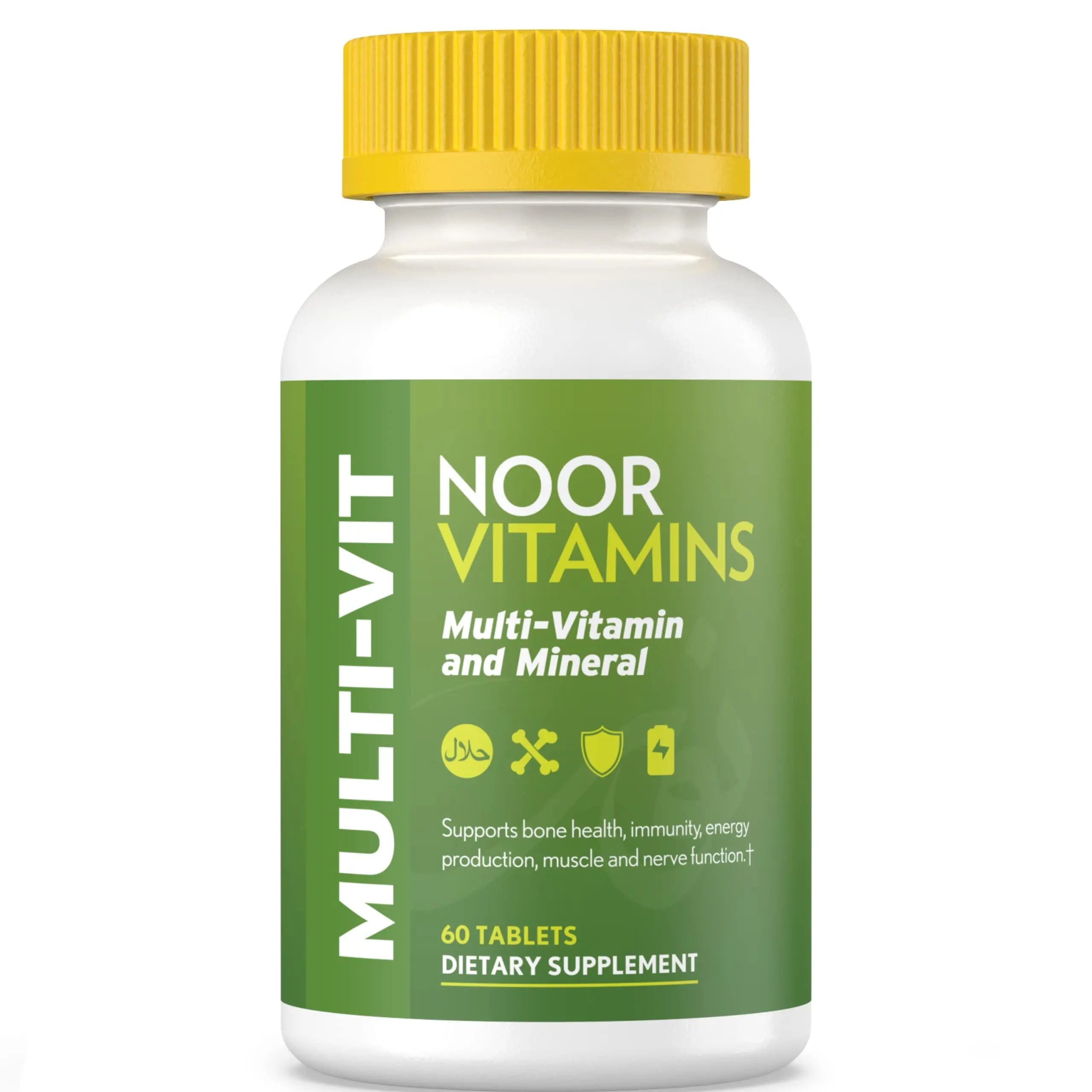 Noor Vitamins Halal Vitamins, Daily Multivitamin, Halal Vitamin for Women and Men, 30 Vitamins & Minerals, A, B12, C, Iron, Zinc to support general health Noor Vitamins uk supplements
