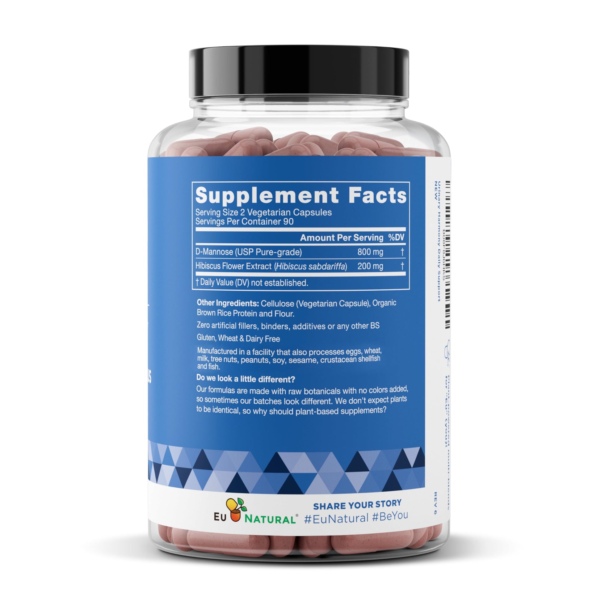 Eu Natural Urinary Harmony D-Mannose Supplement - Urinary Tract Health for Women - Fast-Acting Urinary Cleanse & Flush with Clinical-Strength D-Mannose & Hibiscus - 180 Capsules Eu Natural uk supplements
